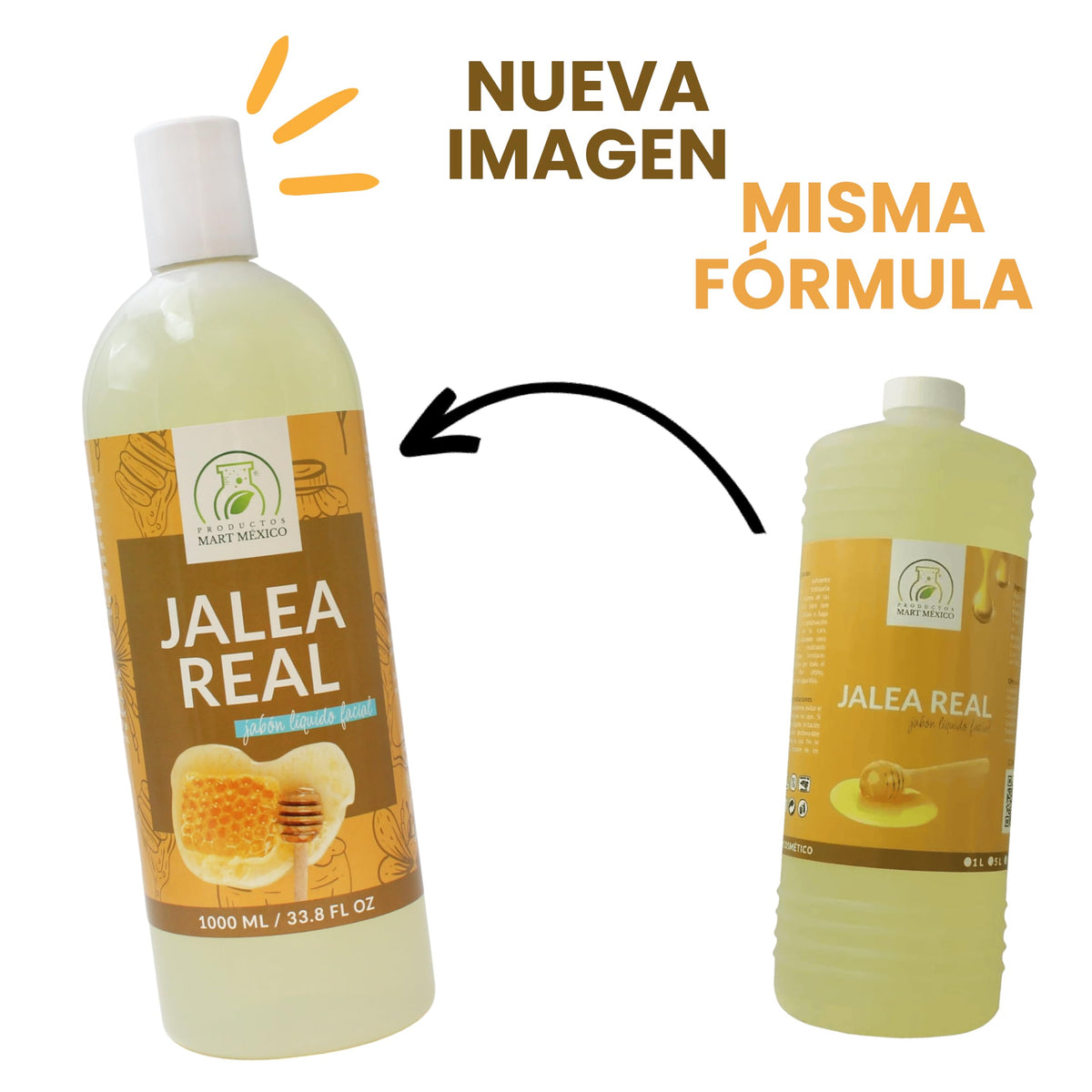 Jabón líquido Facial Jalea Real Piel Suave 1 Litro Productos Mart Mexico