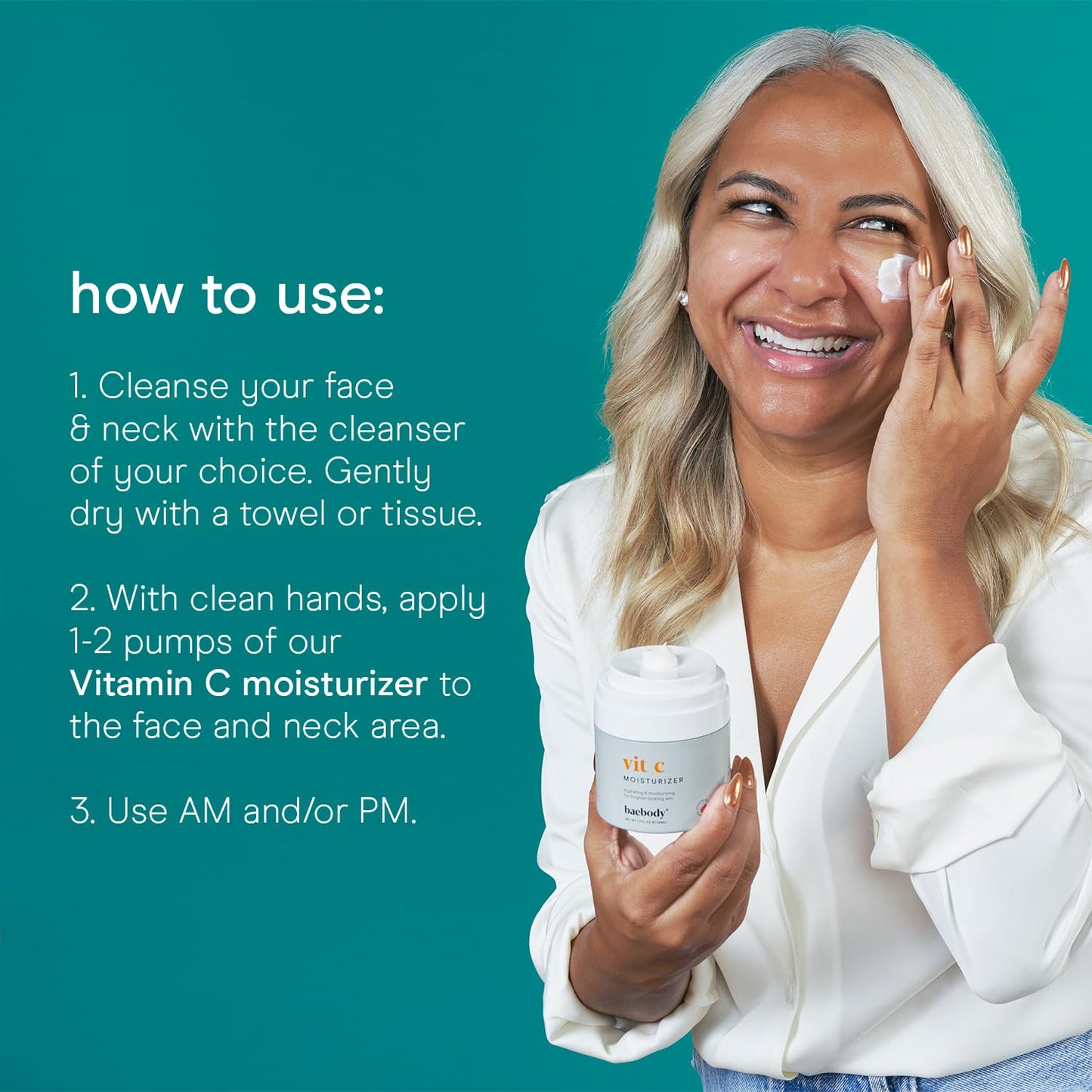 Vitamin C Moisturizer Cream for Face and Eye Area - With Vitamin C, Jojoba Oil, Vitamin E. Fights the Appearance of Wrinkles, Fine Lines, and Age Spots. Best Day and Night Cream 1.7 Fl. Oz.
