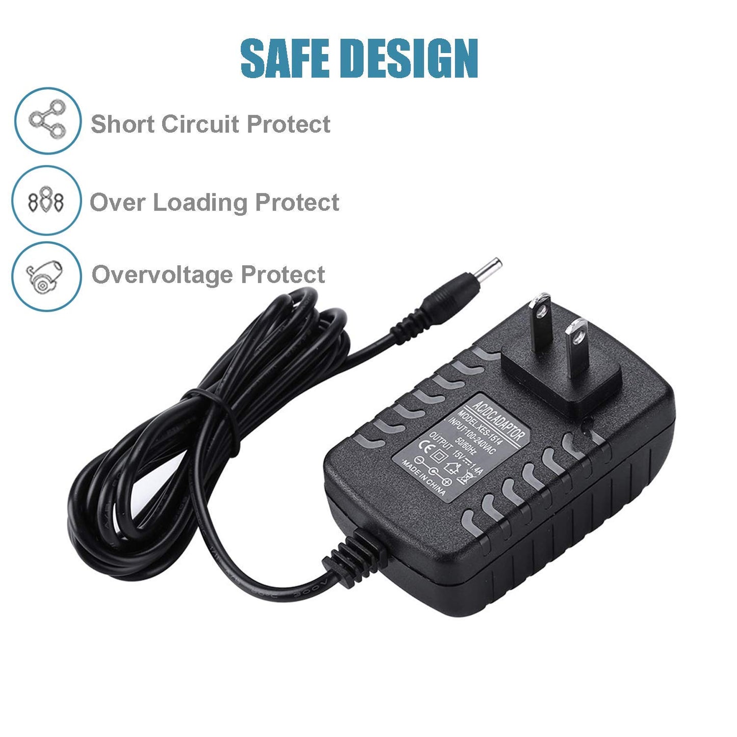 Adaptador de Corriente Yosoo Negro con Cable Repuesto para Fire TV 2ª Generación