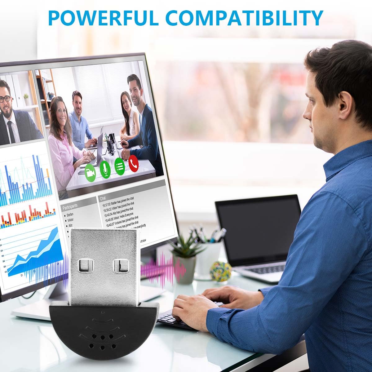 igoolee 2 Pcs USB 2.0 Mini Micrófono, grabación de portátil PC de computadora/plug and play para Skype, MSN, Yahoo, YouTube, Google búsqueda por voz y juegos