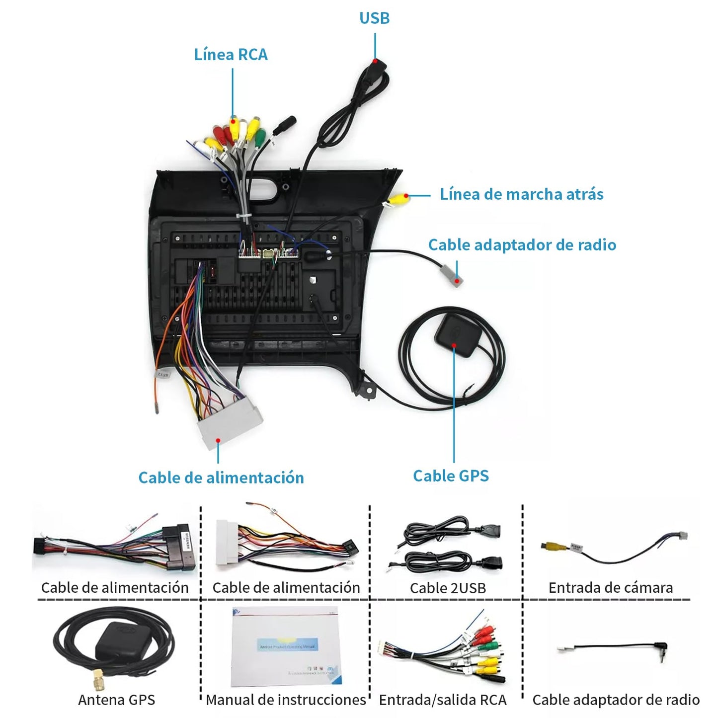 FINYQBET Estéreo para Auto Kia K3 Cerato Forte 2013-2018, Android 11 con CarPlay y Android Auto Inalámbrico, Pantalla Táctil de 9 Pulgadas, Compatible con Cámara de Reversa y Control de Volante