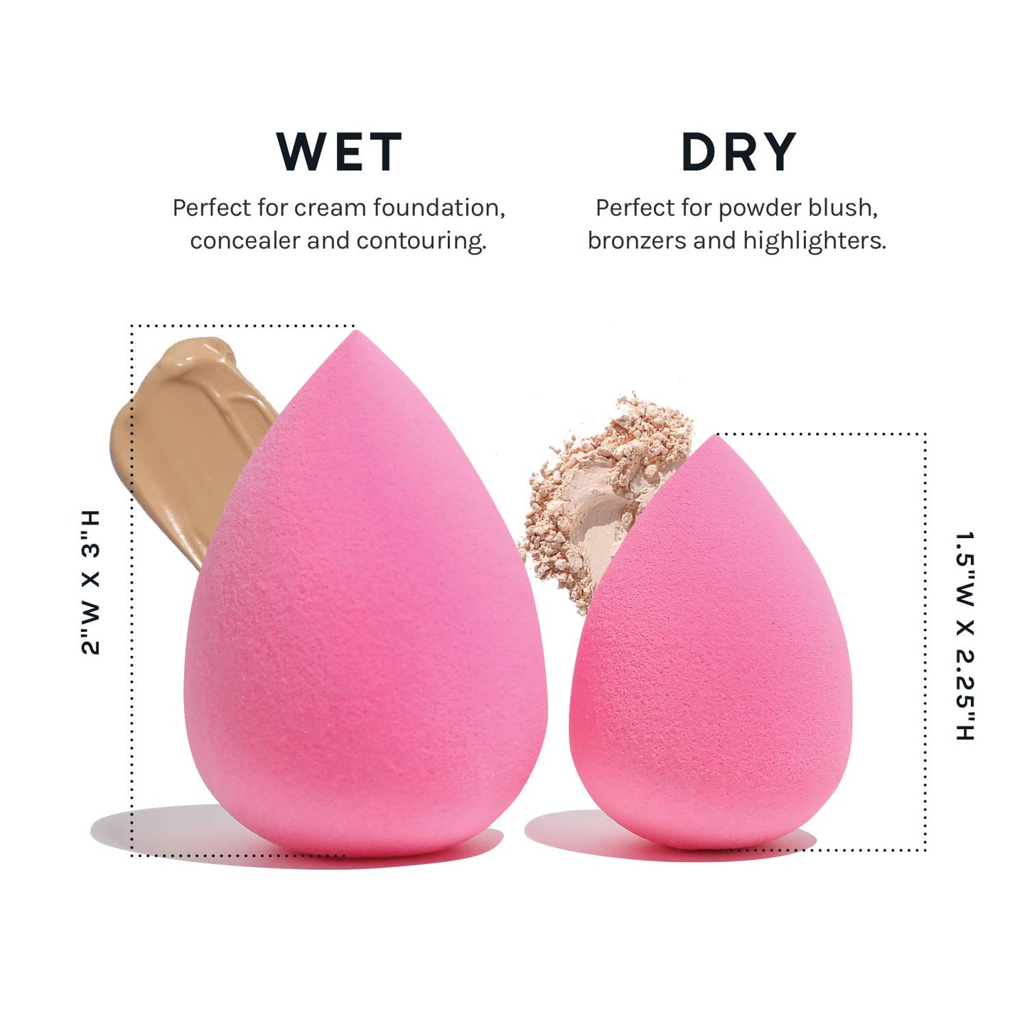 AOA STUDIO - Juego de 6 esponjas de maquillaje Collection Makeup, batidora de maquillaje sin látex y de alta definición para polvo, crema y líquido, supersuave, Wonder Blender Beauty Cosmetic