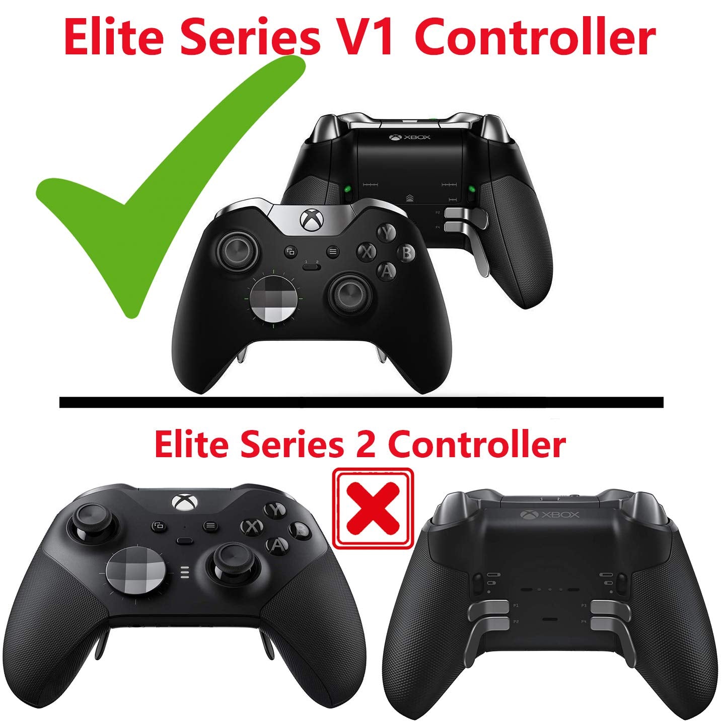 Deal4GO - Juego de 2 palillos magnéticos cóncavos cortos de repuesto para mando Xbox Elite 1698 estándar analógicos