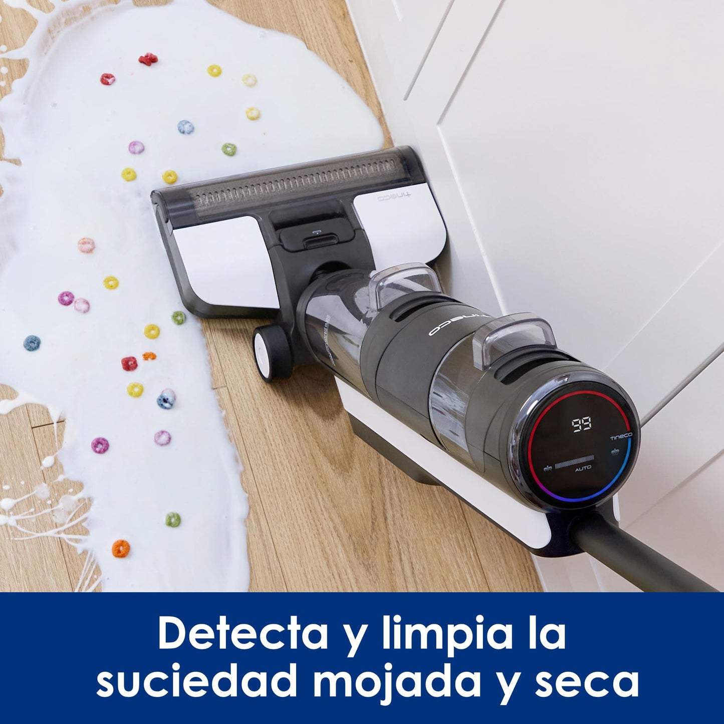 Tineco Floor One S3 Breeze - Limpiador inalámbrico de pisos de madera dura, aspiradoras ligeras en seco y mojado para limpieza de superficies múltiples con sistema de control inteligente