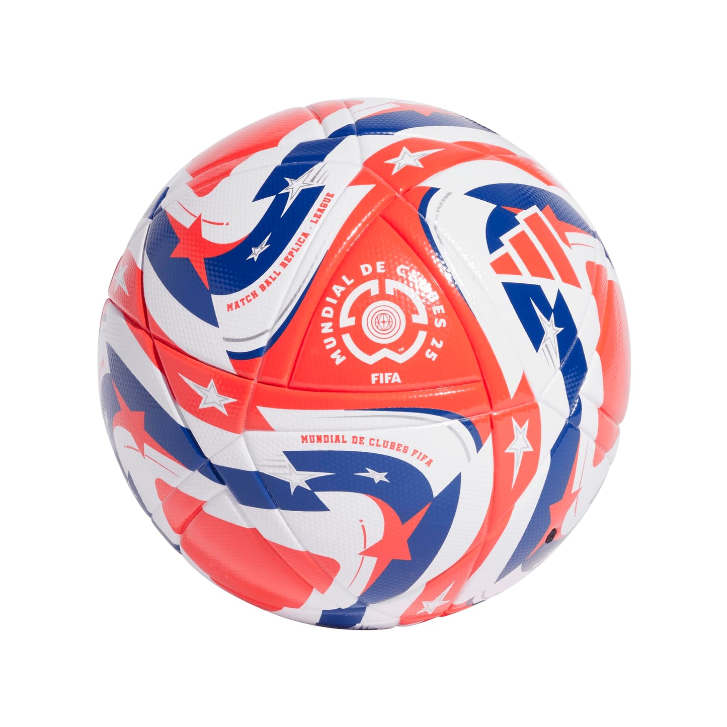 adidas - Balón de fútbol Unisex para Adultos de la FIFA Club World Cup League, Blanco/Rojo lúcido/Azul eléctrico/Plateado metálico, 5