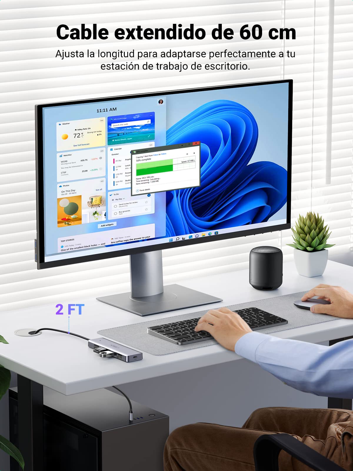 UGREEN HUB USB C, Adaptador Tipo C a 4 USB 3.0 Puertos de 5 Gbps Compatible con iPhone 16 15 Macbook Pro Air iMac iPad Chromebook Pixelbook XPS Galaxy y Más Dispositivos Tipo C 60 CM