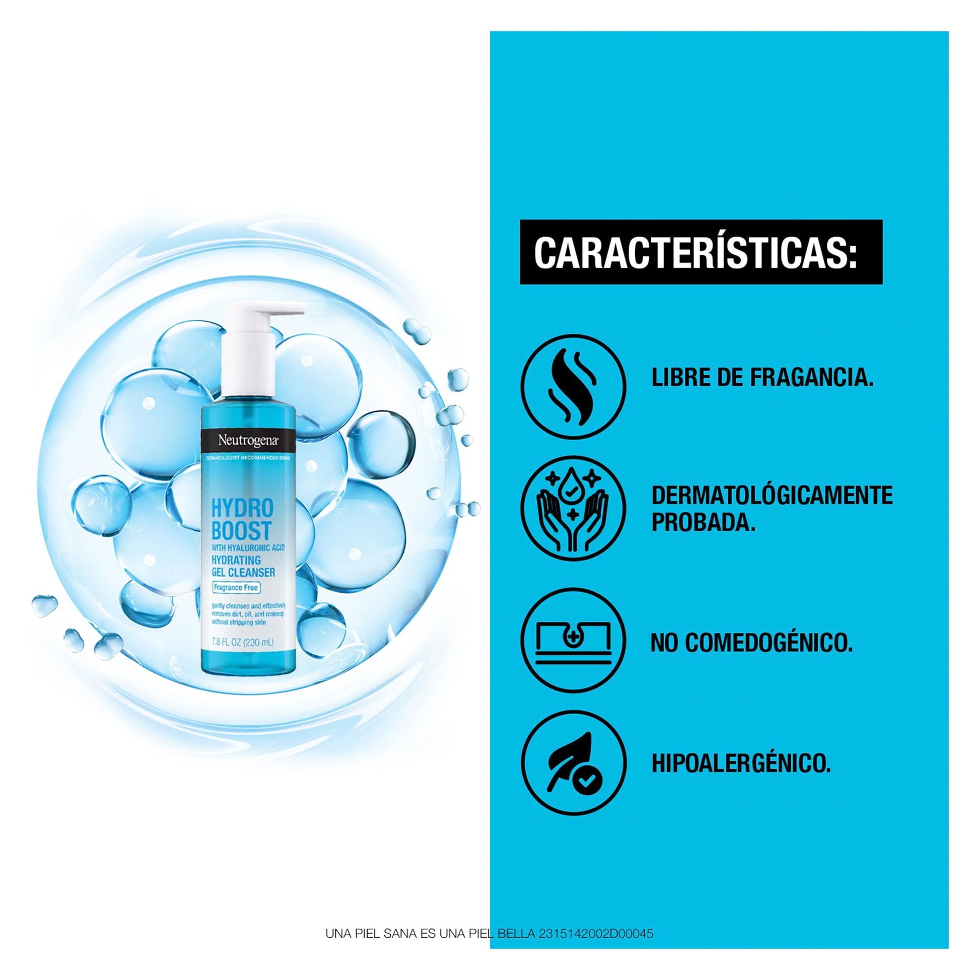 Neutrogena Hydroboost HYDRATING CLEANING GEL sin Fragancia con Acido Hialuronico 230ML