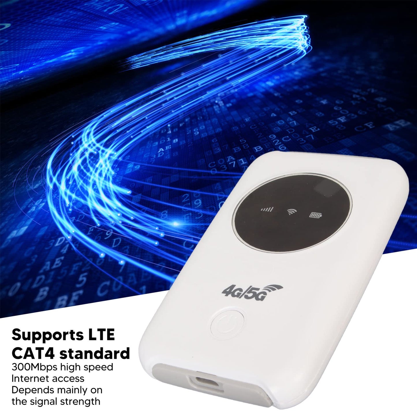 Asixxsix Módem WiFi 4G LTE, Desbloqueado 5G WiFi Hotspot Móvil Router WiFi con Ranura para Tarjeta SIM y Micro USB 300Mbps de Alta Velocidad Portátil de Viaje Hotspot para Viajes