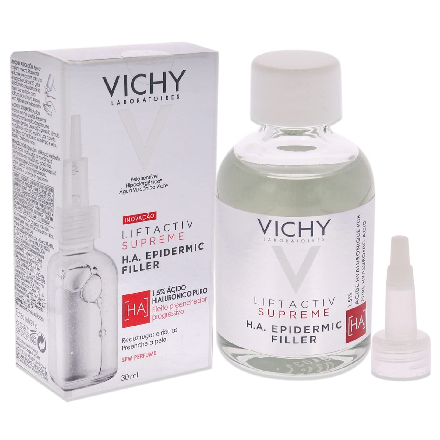 Vichy Ha epidermic filler: serum anti arrugas de acido hialuronico + Minéral 89 Contorno de Ojos - Gel con Ácido hialurónico y Cafeína pura, alisa, hidrata e ilumina