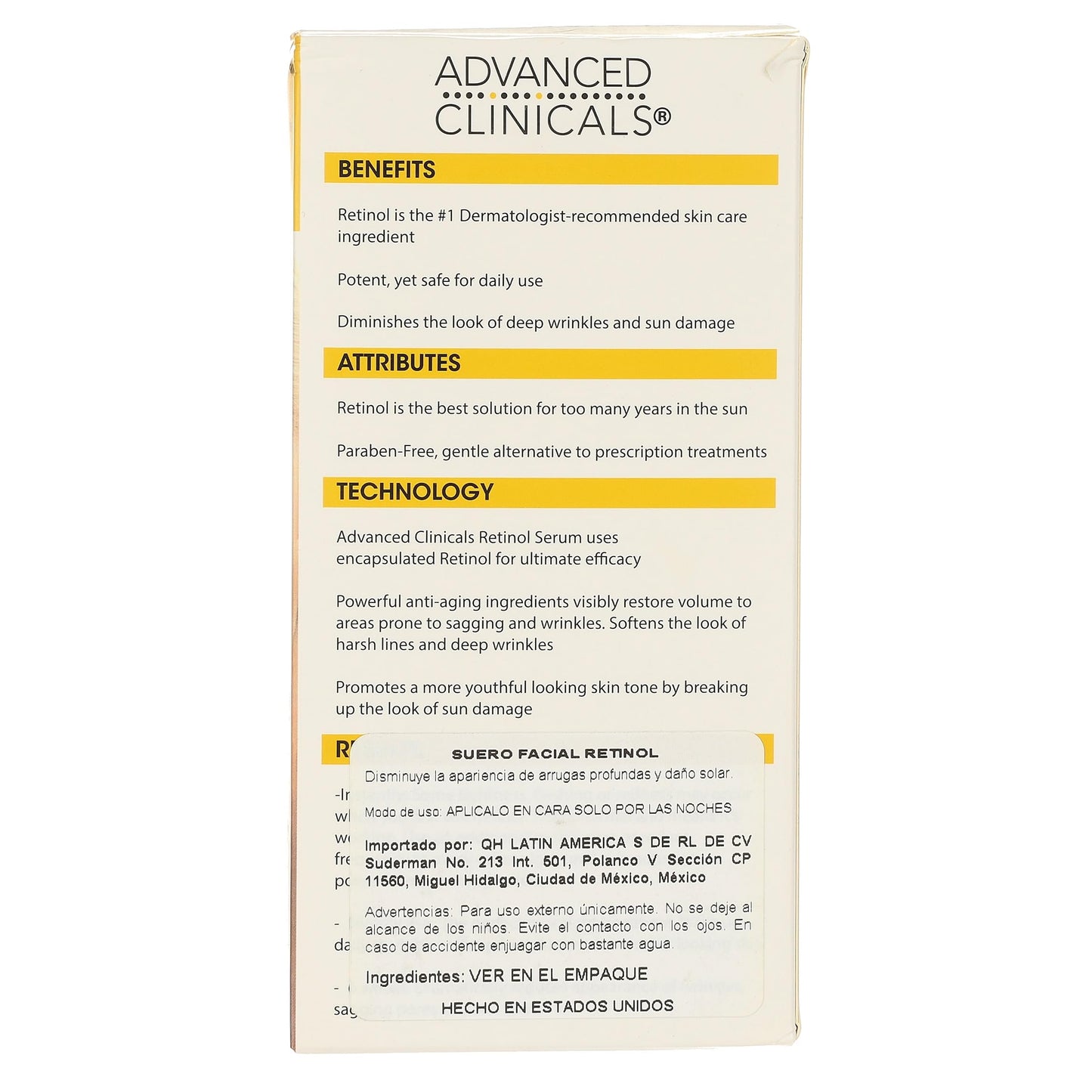 Suero Facial Anti-Arrugas con Retinol, Glicerina y Extracto de Té Verde - 52ml - Fórmula Avanzada para una Piel Renovada y Nutrida
