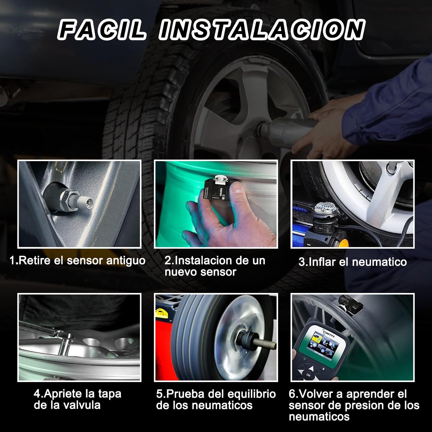 Sensor TPMS MYAIOL 315MHZ Compatible con Chevy GMC Buick Cadillac Pontiac 4 Piezas