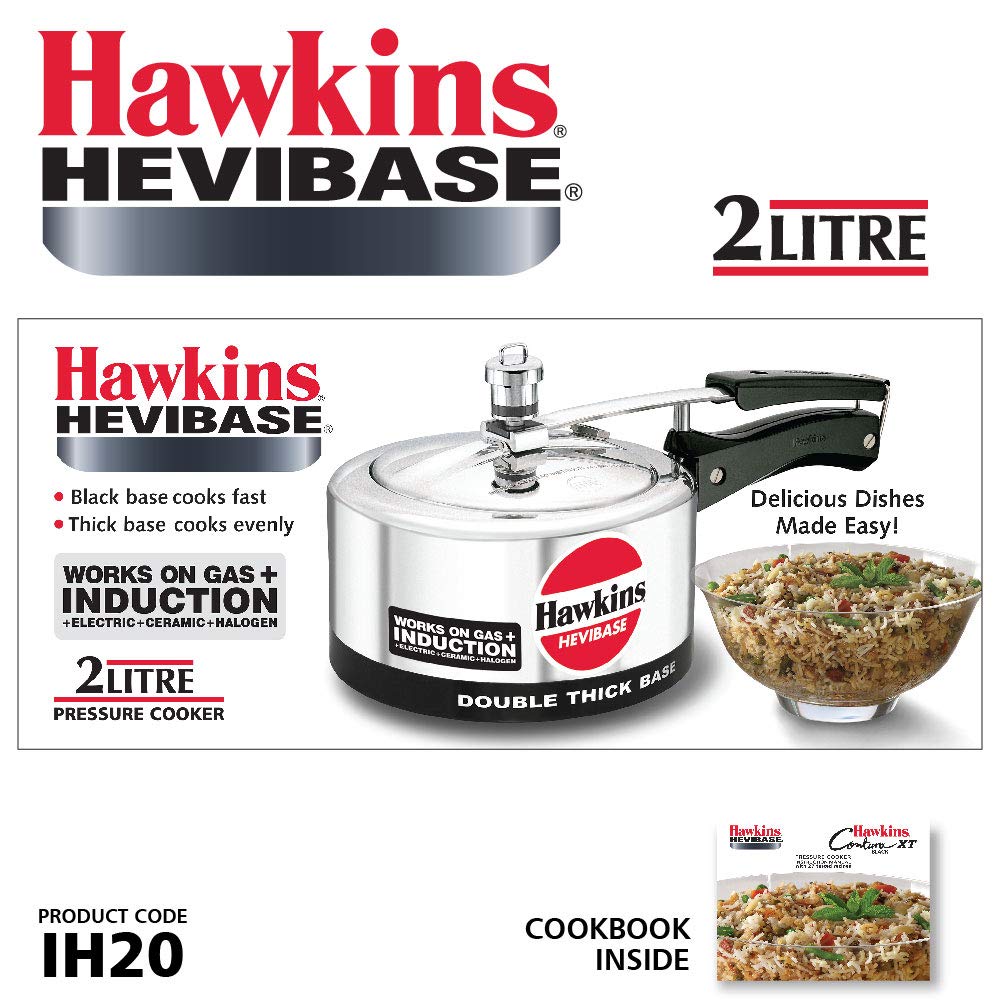 Hawkins Hevibase IH20 olla de presión de inducción, pequeña, plateada, Plateado, 2 litros, 1
