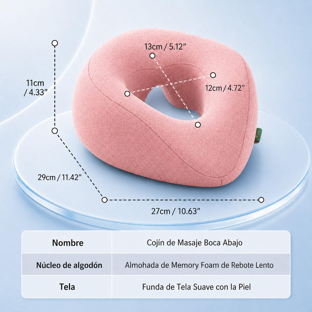 Reposacabezas de Masaje YFTSHK Blanco Ergonómico de Memory Foam con Funda Lavable para Mujer
