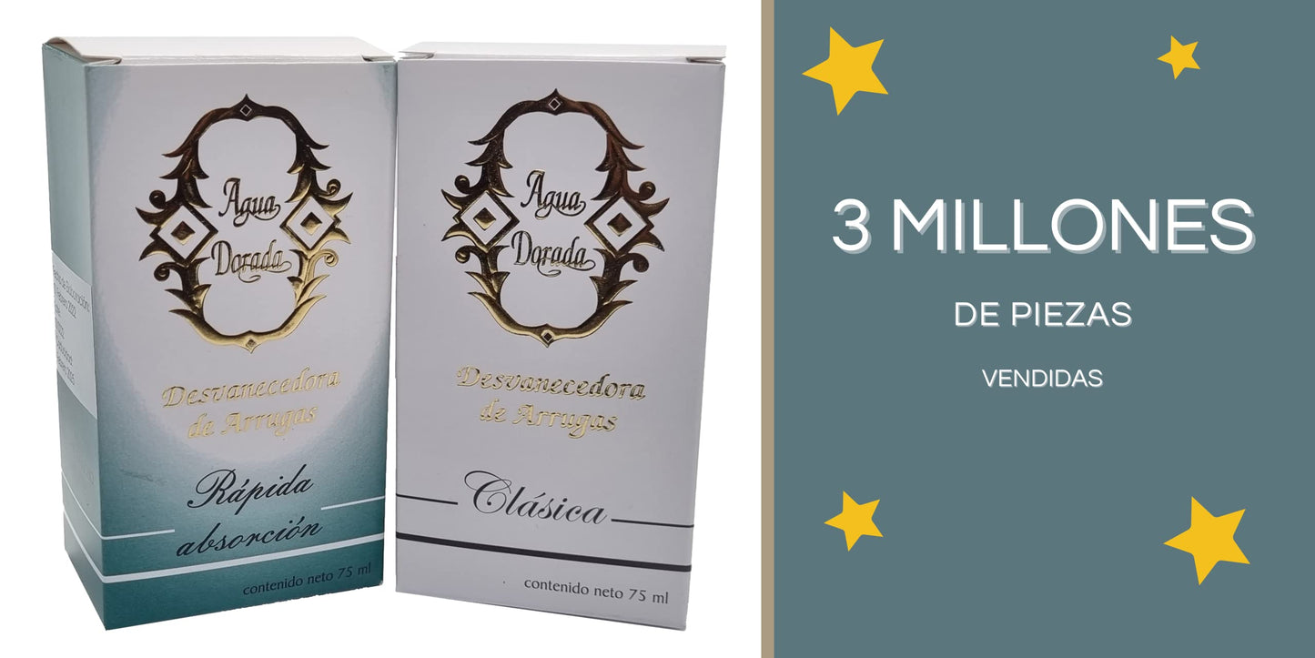 Loción Facial Suavizante con Agua Dorada de Rápida Absorción - Desvanecedor de Arrugas 75ml. ¡Descubre la magia del oro líquido para una piel suave y radiante!