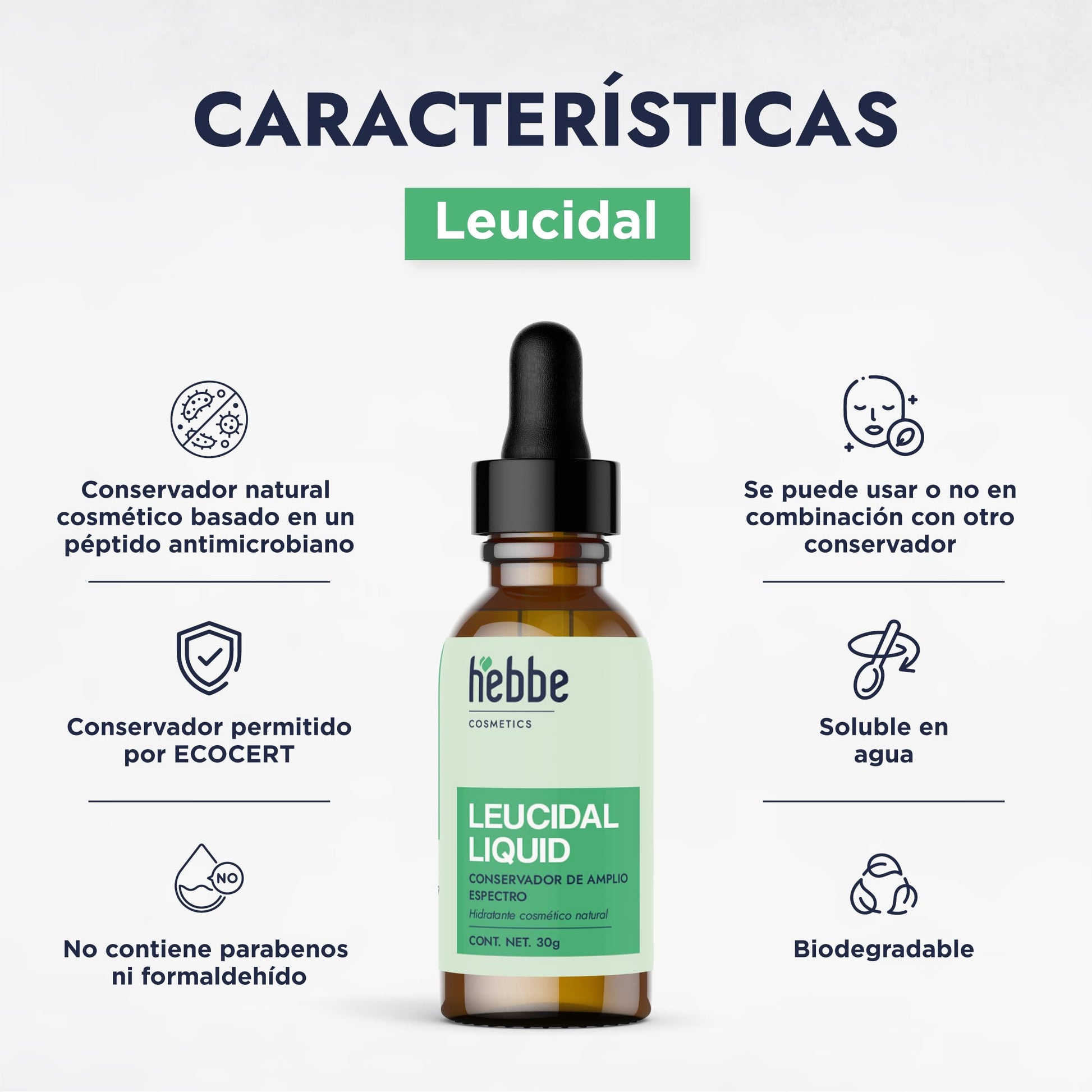Conservador Leucidal Amplio Espectro Aprobado Ecocert Cosmética Natural 30g