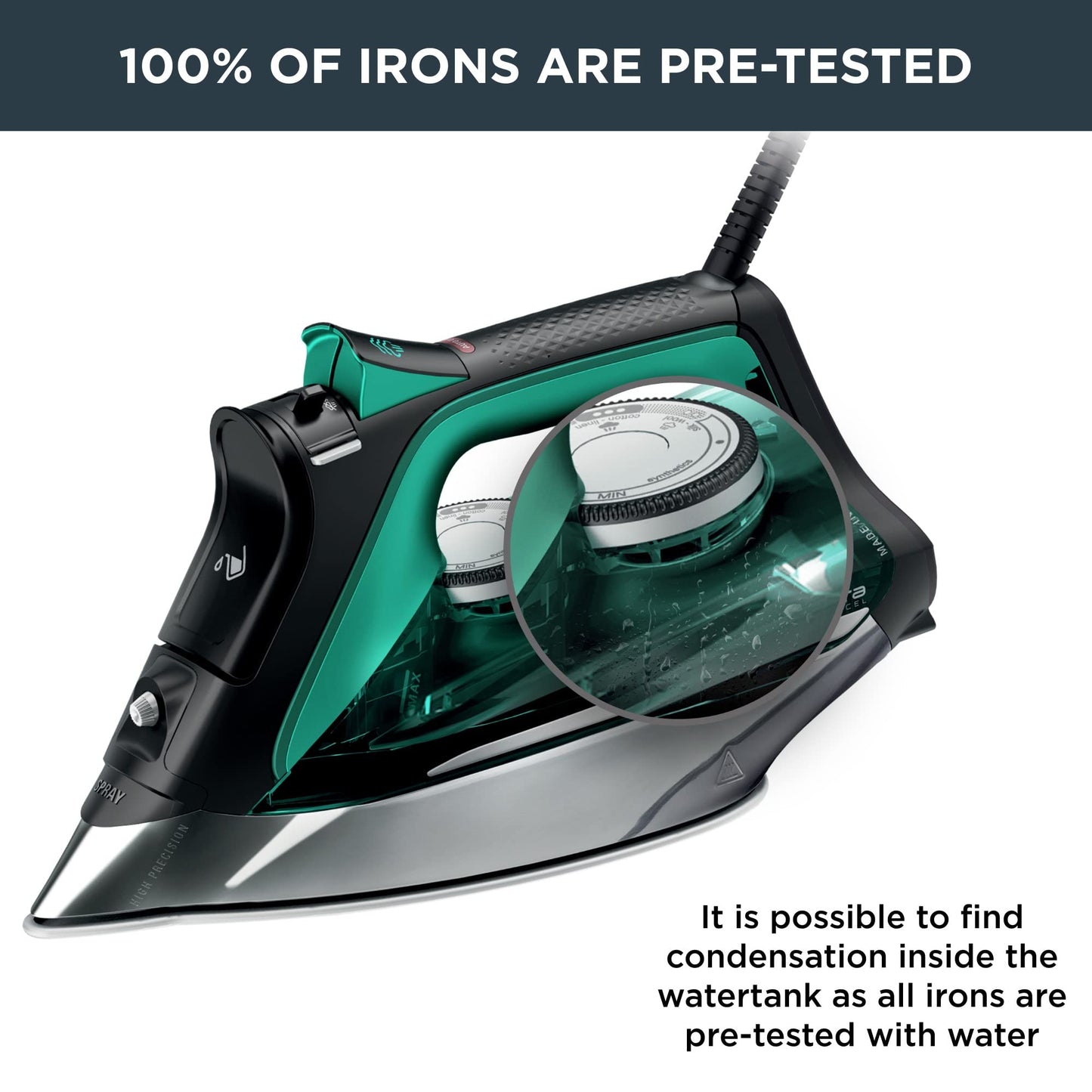 Rowenta Plancha de vapor Pro Master Xcel Steam Iron. Capacidad de 310 ml, resultados profesionales en casa, diseño ergonómico. Verde, plata y negro, DW8360U1