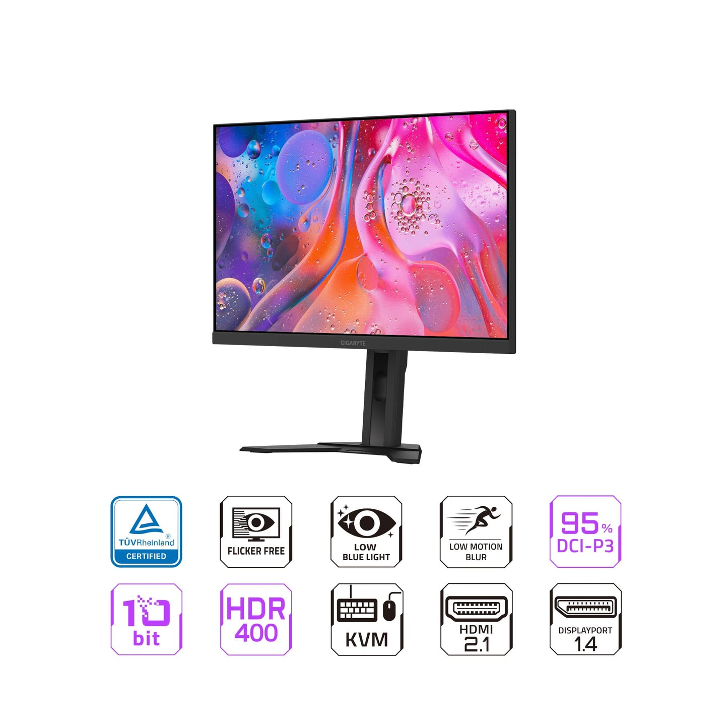 GIGABYTE - M27Q Advanced (US) - Monitor de juegos SS IPS IPS de 27 pulgadas - QHD 2560x1440-180Hz - MPRT de 1 ms - AMD FreeSync - KVM tipo C - HDMI, DP, tipo C - Altura ajustable - Negro