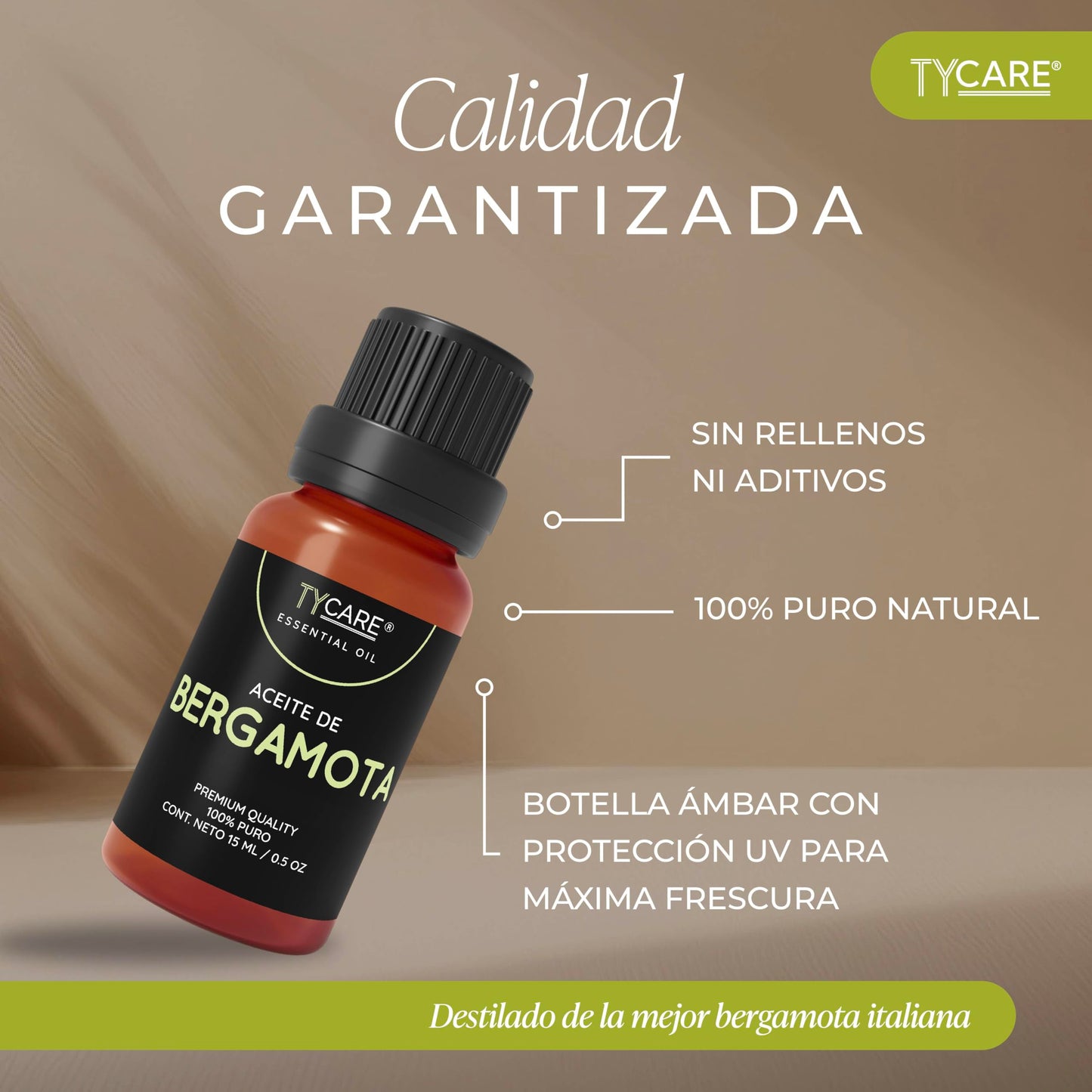 Aceite Esencial TY CARE Bergamota 100% Puro y Natural