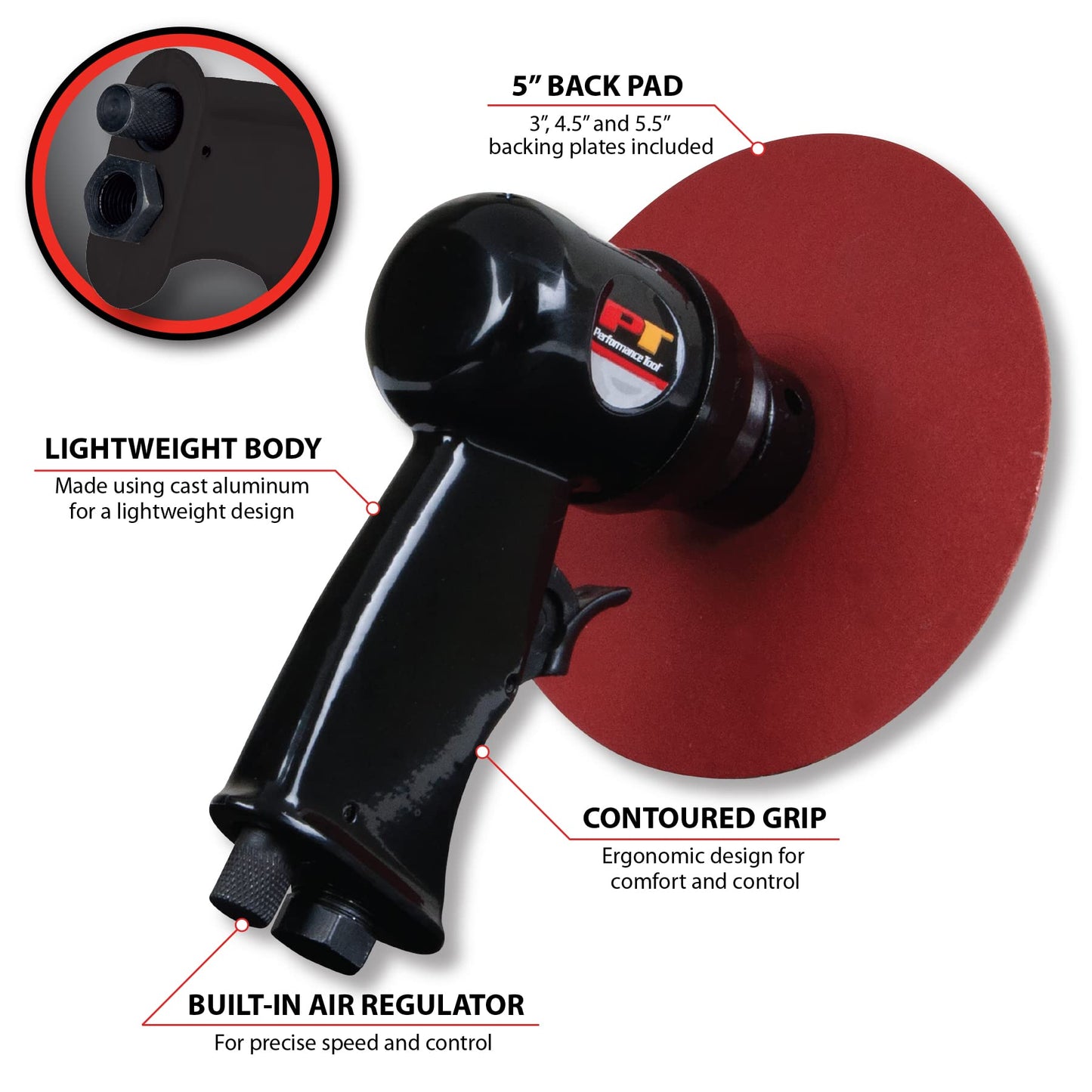 Lijadora de Alto Rendimiento Performance Tool 5 Pulgadas Alta Velocidad