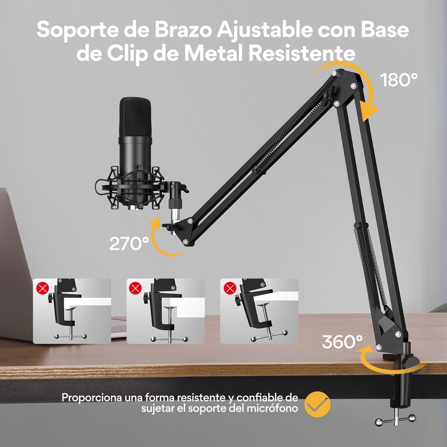 MAONO Kit Micrófono USB Condensador, Mic Cardioide con Chipset de Sonido Profesional 192KHZ/24BIT Plug & Play para PC, Mac, PS4, Microfono para Gamer, Streaming, Podcast, Youtube, Grabación(AU-A04)