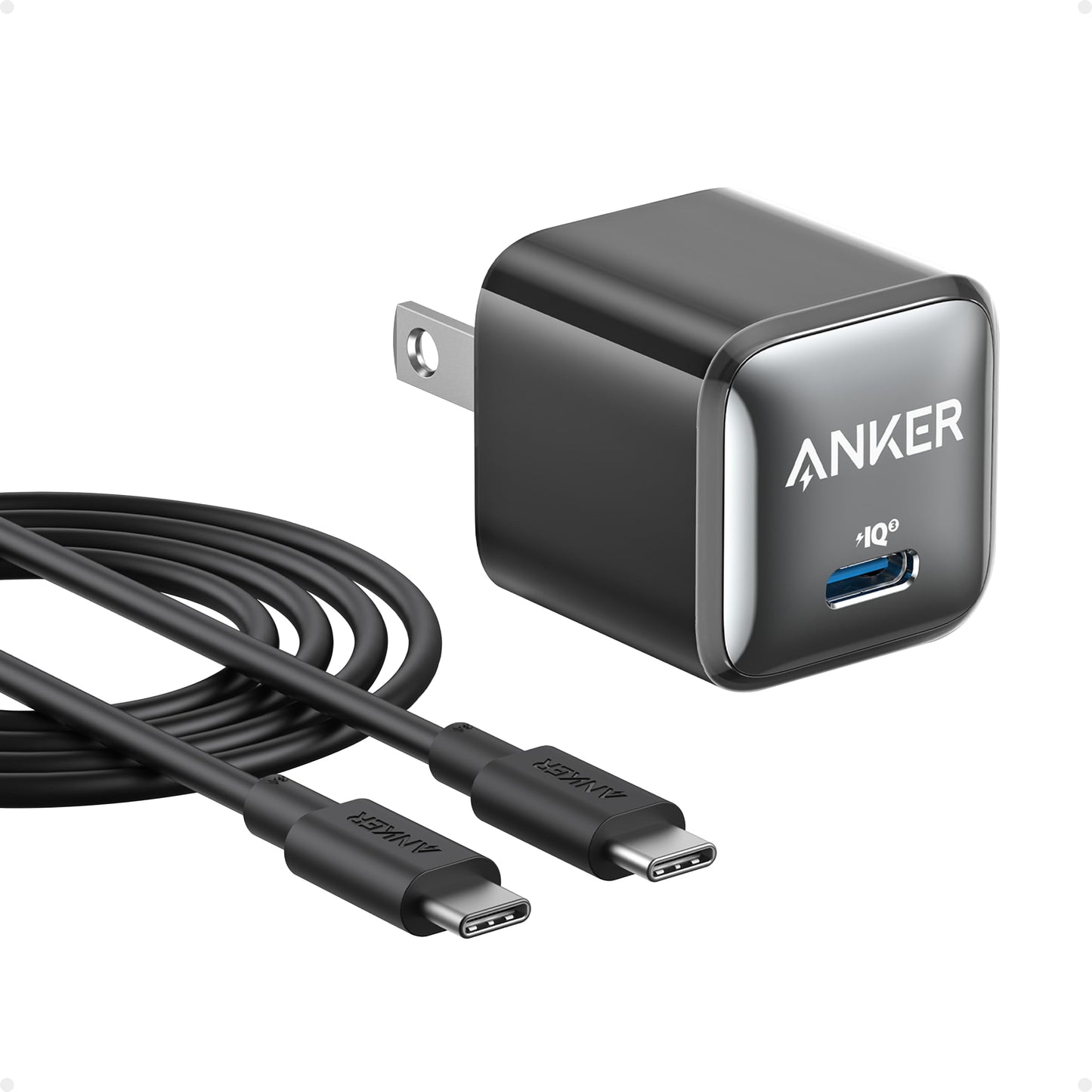 Anker USB C Charger Block 20W, 511 Charger (Nano Pro), PIQ 3.0 Compact Fast Charger for iPhone 16/16 Plus/16 Pro/16 Pro MAX, 15 Series, Galaxy, Pixel 4/3, iPad (Black, 1 Pack&1 Cable)
