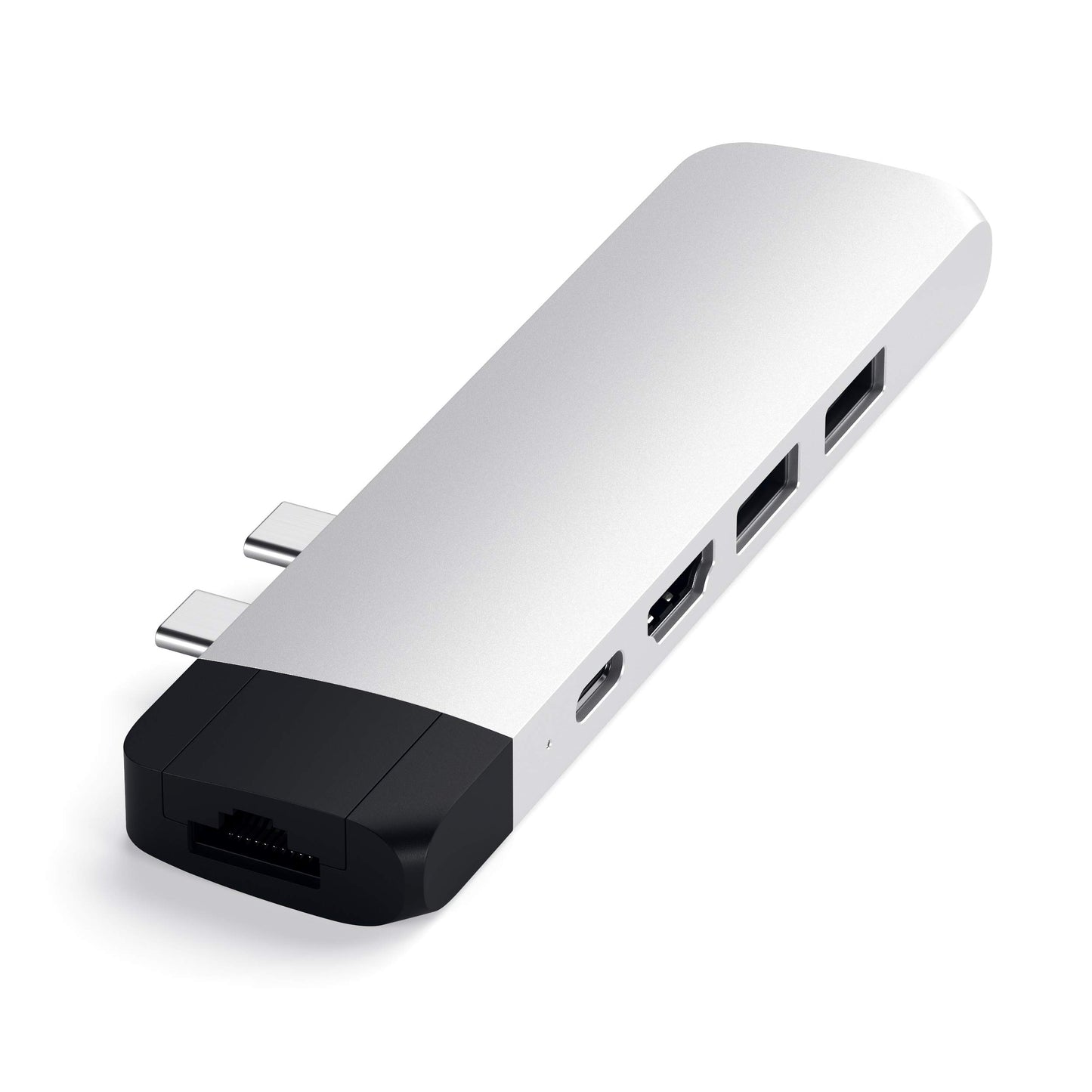 Adaptador Pro Hub Tipo-C SATECHI Plata con Ethernet y 4K HDMI para M2 y M1 MacBook Pro/Air