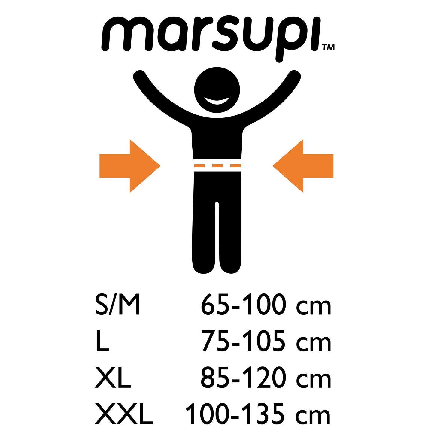 Marsupi Classic, portabebés ajustable con 2 posiciones de transporte (frontal y cadera), cangurera desde recién nacido (3.5-15 kg), algodón orgánico, Butterscotch, Talla: L