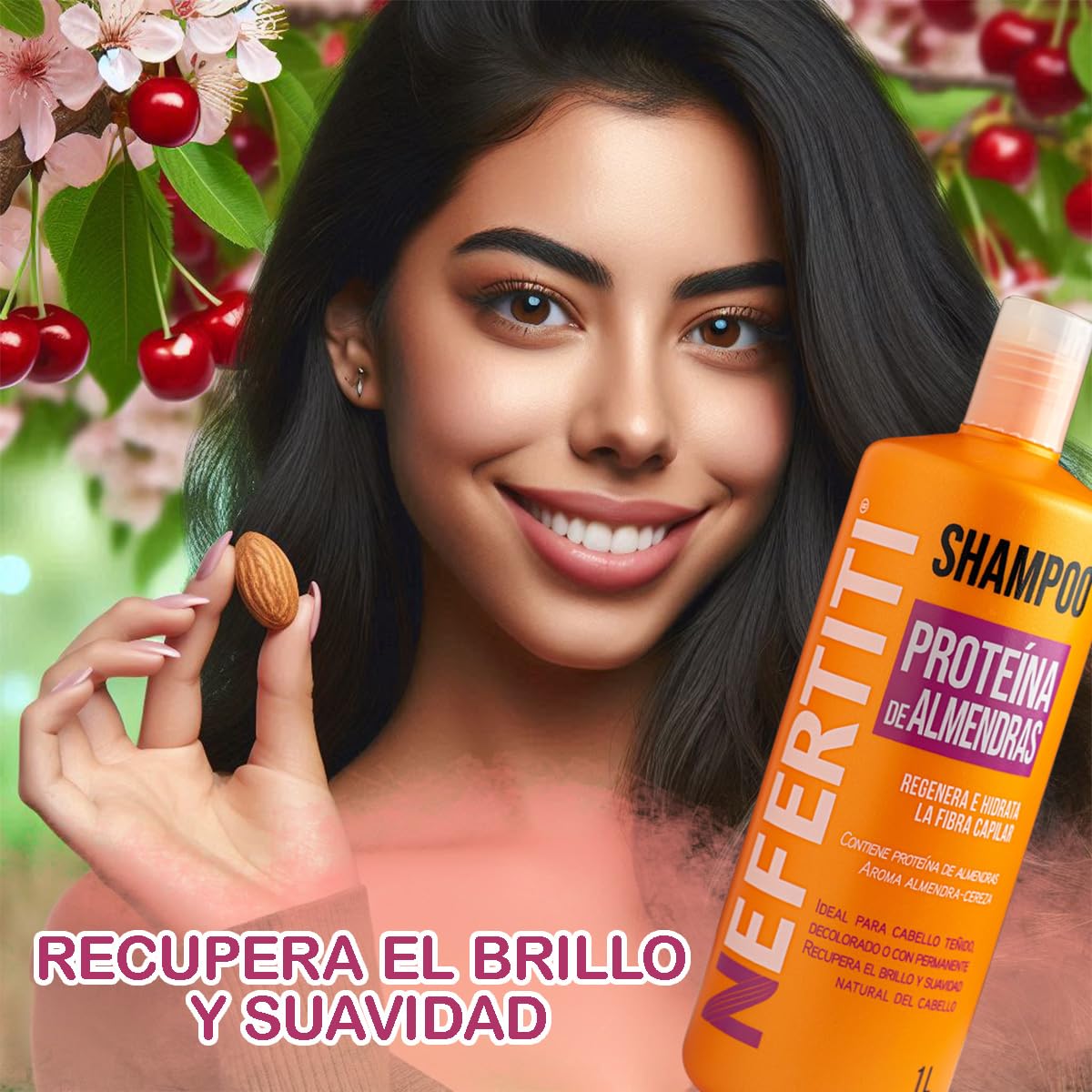 Shampoo Nefertiti Almendra Proteína 1 L