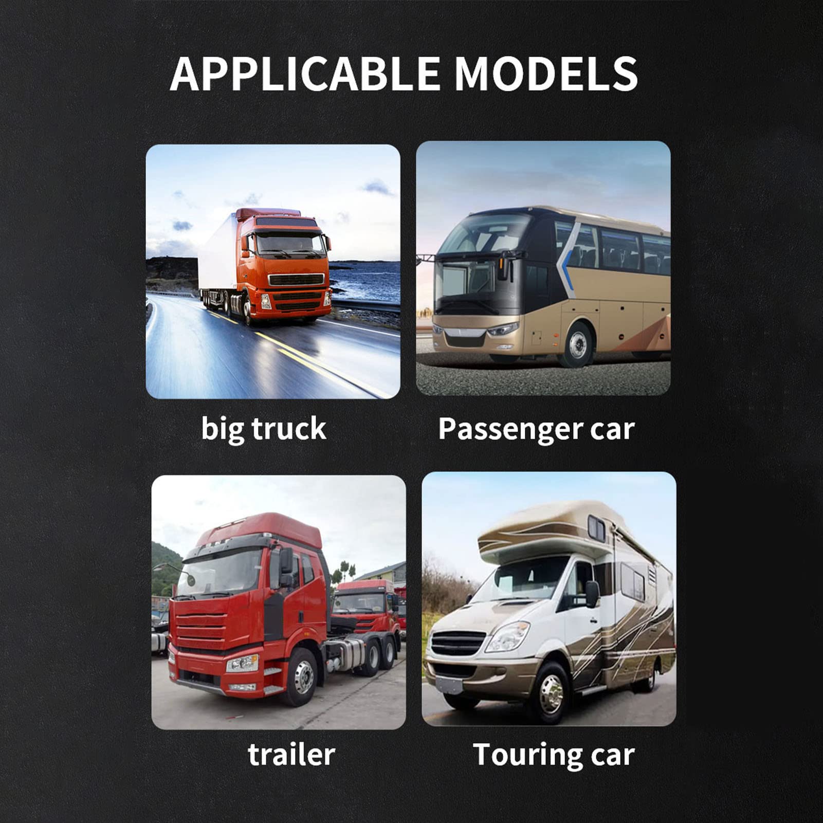 Monitor de Presión de Llantas TPMS Inalámbrico Señal Estable con Salida USB para camiones