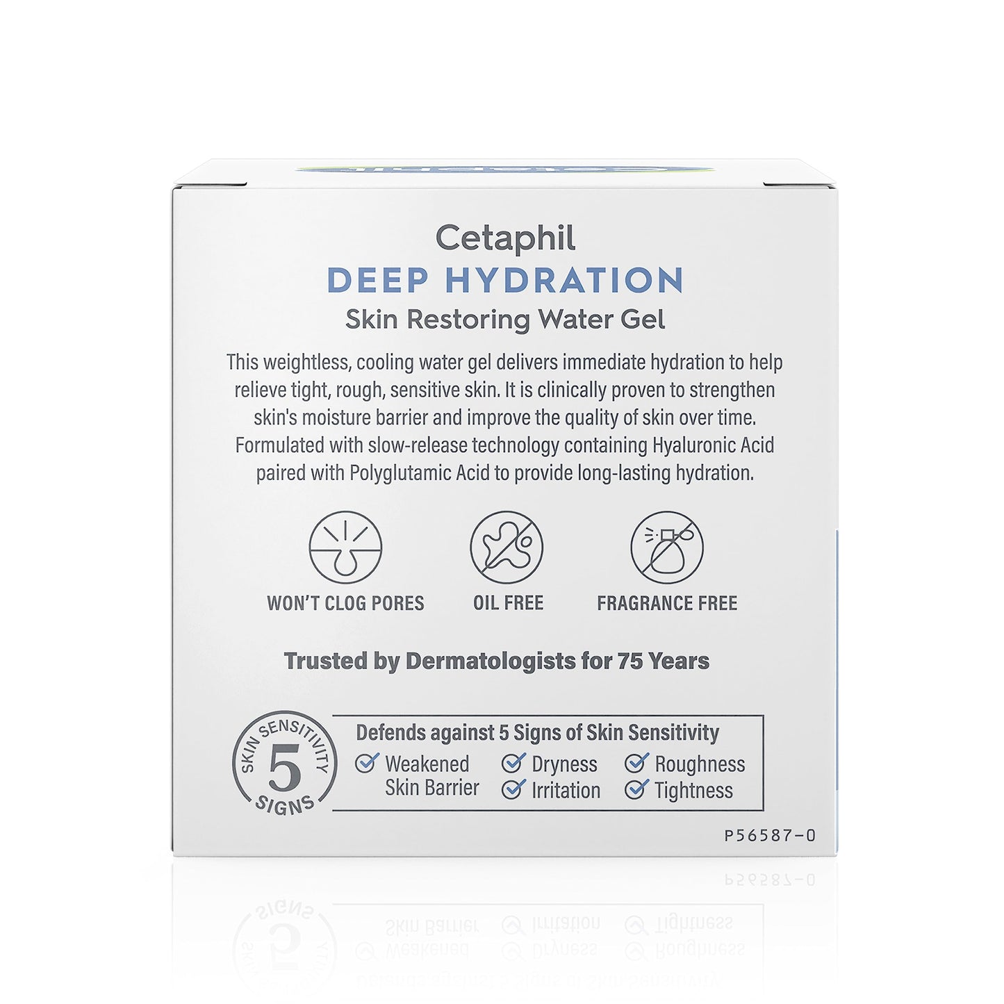 Cetaphil Deep Hydration Skin Restoring Water Gel with Hyaluronic and Polygutamic Acid, Face Moisturizer, 72 Hour Hydration, For Dry, Dehydrated Sensitive Skin, Fragrance Free, 1.7 oz, Fragrance Free