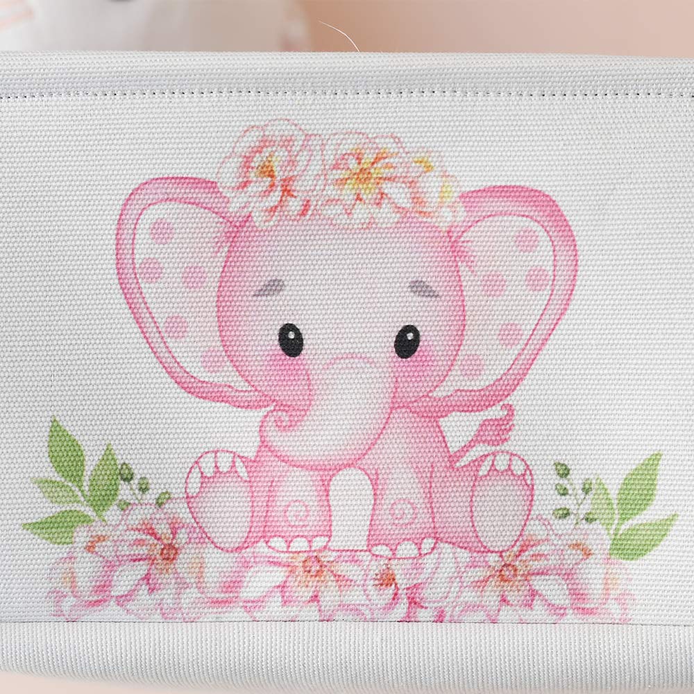 INough - Contenedores de almacenamiento de elefante rosa para niños, caja de regalo para bebé, cesta de almacenamiento plegable para ropa, cestas de tela para bebé, niños, habitación de guardería