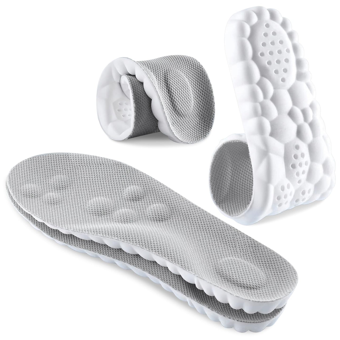 Plantillas Ortopédicas Unisex Espuma Viscoelástica Gris Alivio de Dolor 41/42
