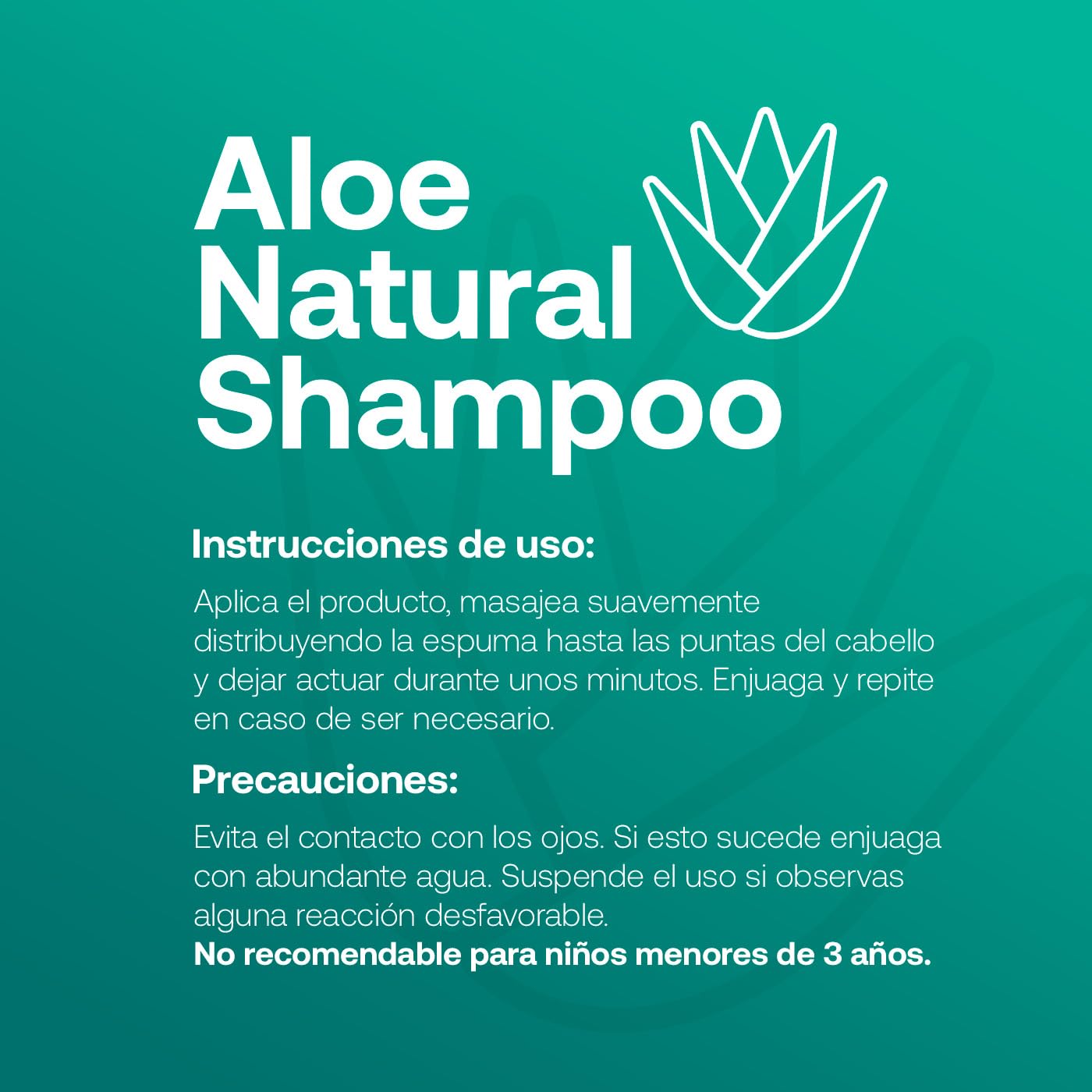 Shampoo Natural B Life Verde con Aloe Vera Sin Sulfatos Ni Parabenos
