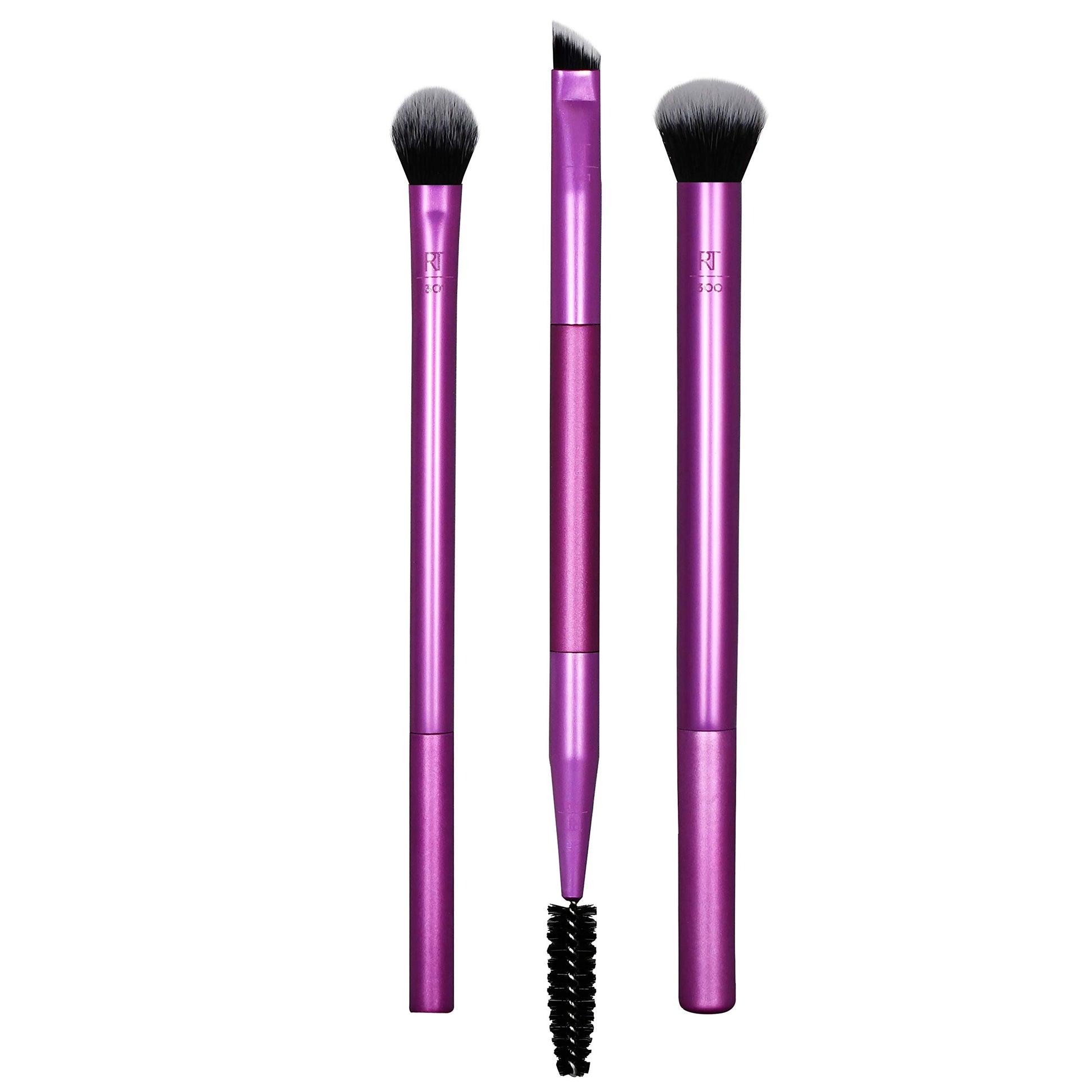 Real Techniques, Everyday Essentials, Set de Brochas de Maquillaje con Esponja Multifuncional, Kit de Accesorios Esenciales +, Dúo de Brochas de Maquillaje para Ojos