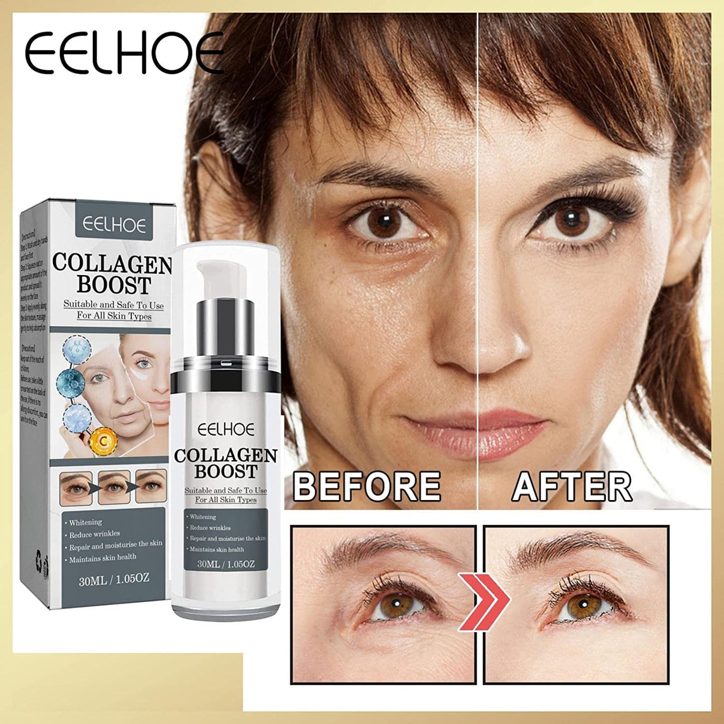Esencia Voletas Collagen Boost Suero antienvejecimiento Colágeno Suero antiarrugas Suero corrector de manchas en la piel Suero reparador de hidratación profunda Esencia de suero facial Cuidado de la piel (A)