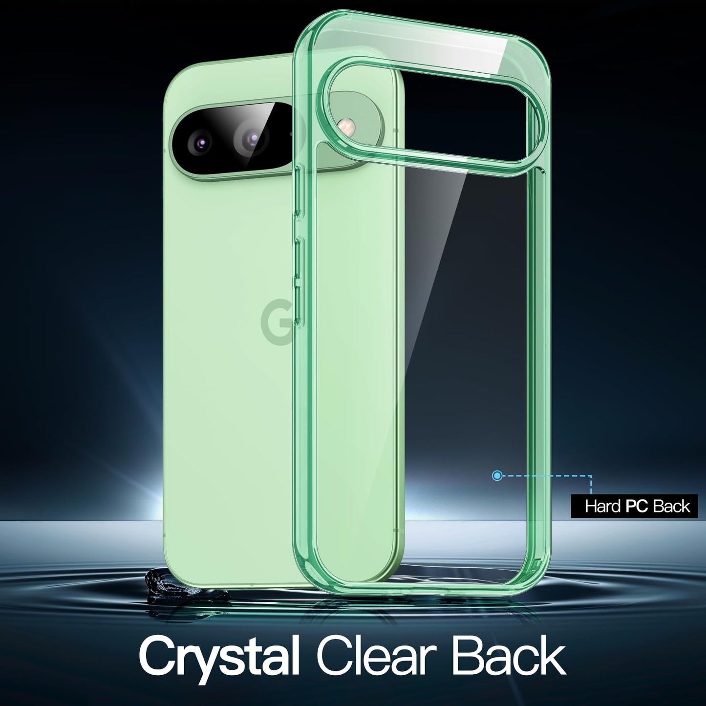 JETech Funda para Google Pixel 9/9 Pro 2024, Anti-Amarillo Antigolpes Protectora Carcasa, Antiarañazos PC Duro Respaldo (Verde Pastel)