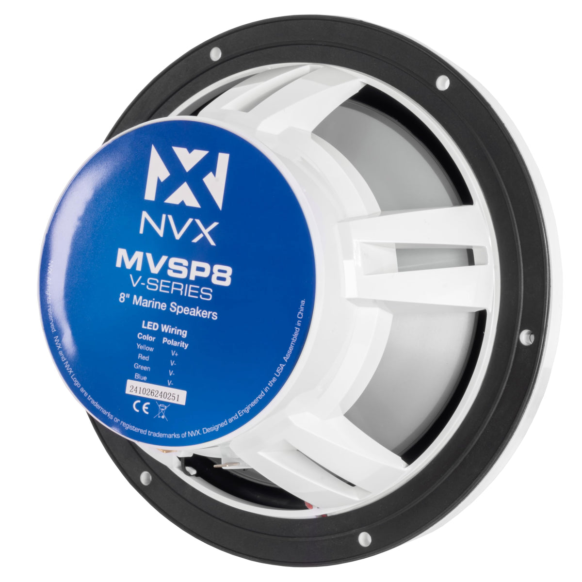 Altavoces Coaxiales Marinos NVX Blanco con Iluminación LED RGB para Barcos y Deportes Motorizados