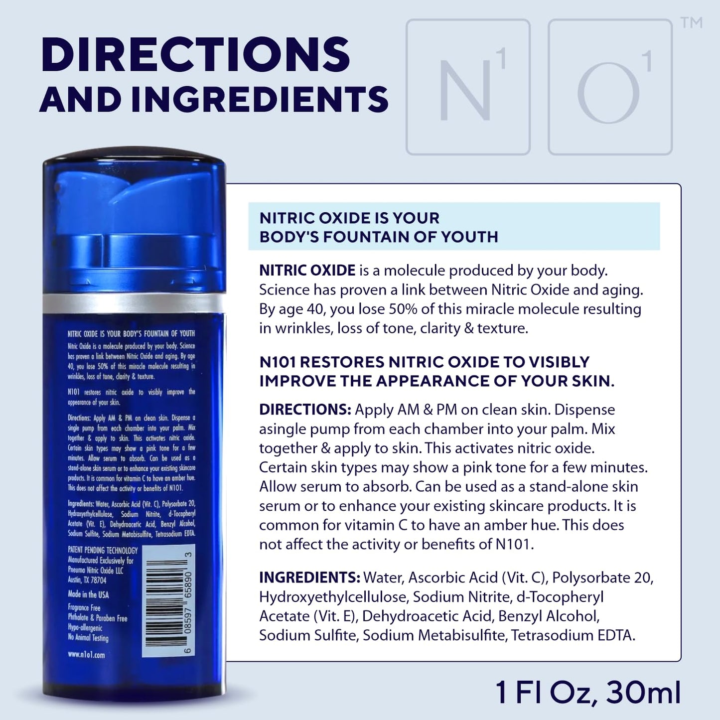N1o1 Nitric Oxide Activating Serum for Face