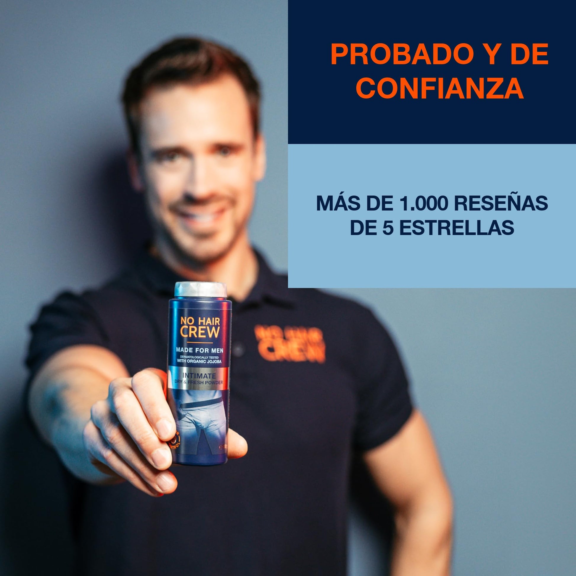 NO HAIR CREW | Polvo Íntimo Premium DRY & FRESH | Bote de 100 g - Hecho Para Hombres - Evita la irritación - Controla el mal olor