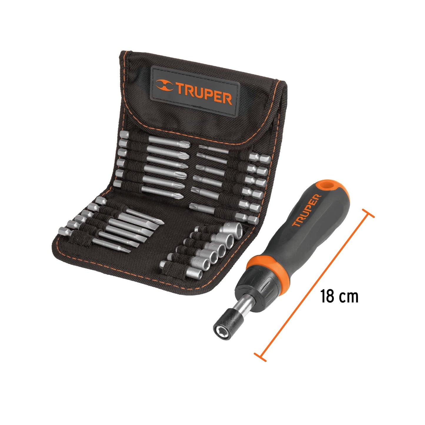 Desarmador Tipo Matraca Truper JDM-26 con 18 Puntas y 6 Dados