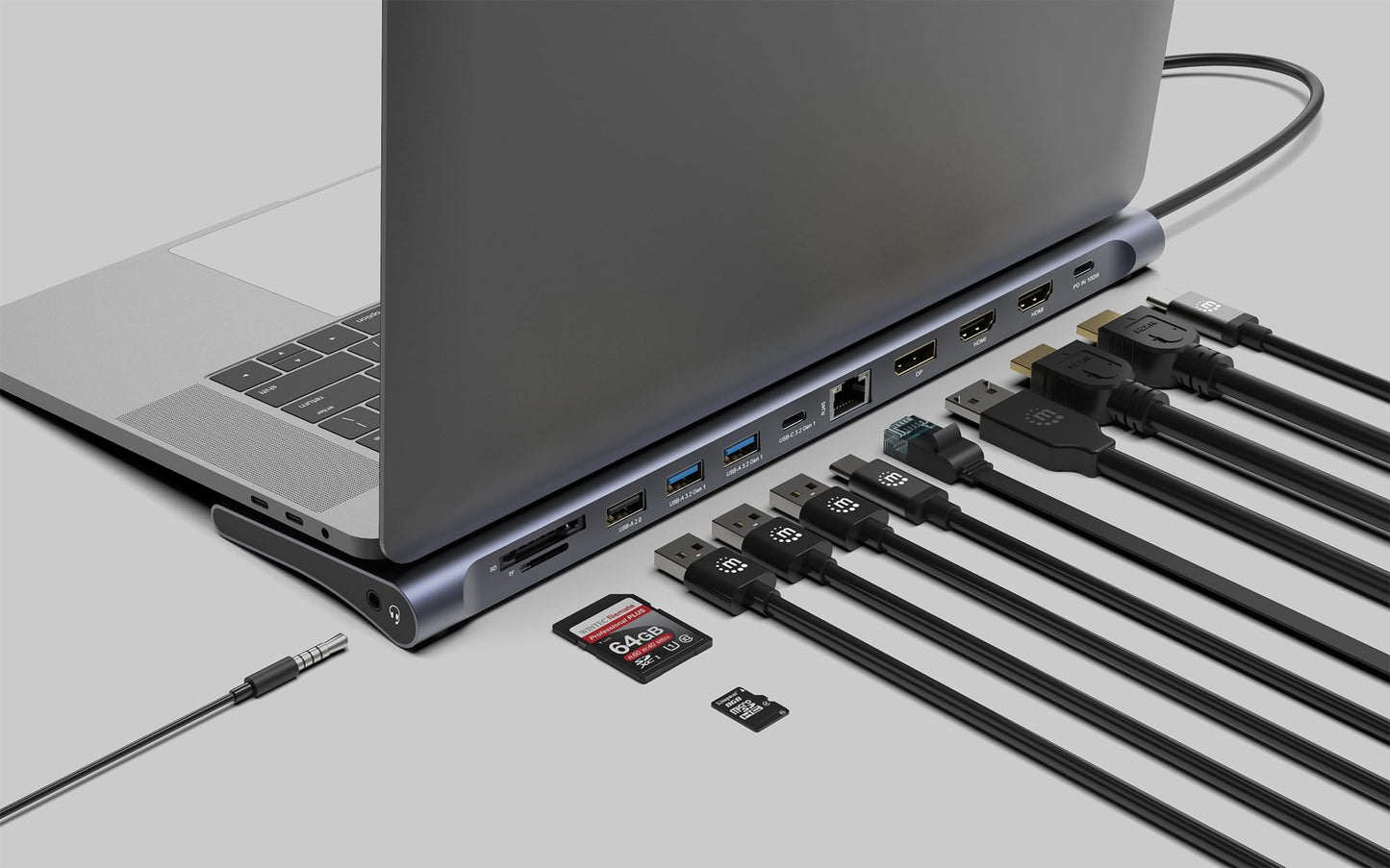 Manhattan USB-C Dock/HUB/Reader 10-Port