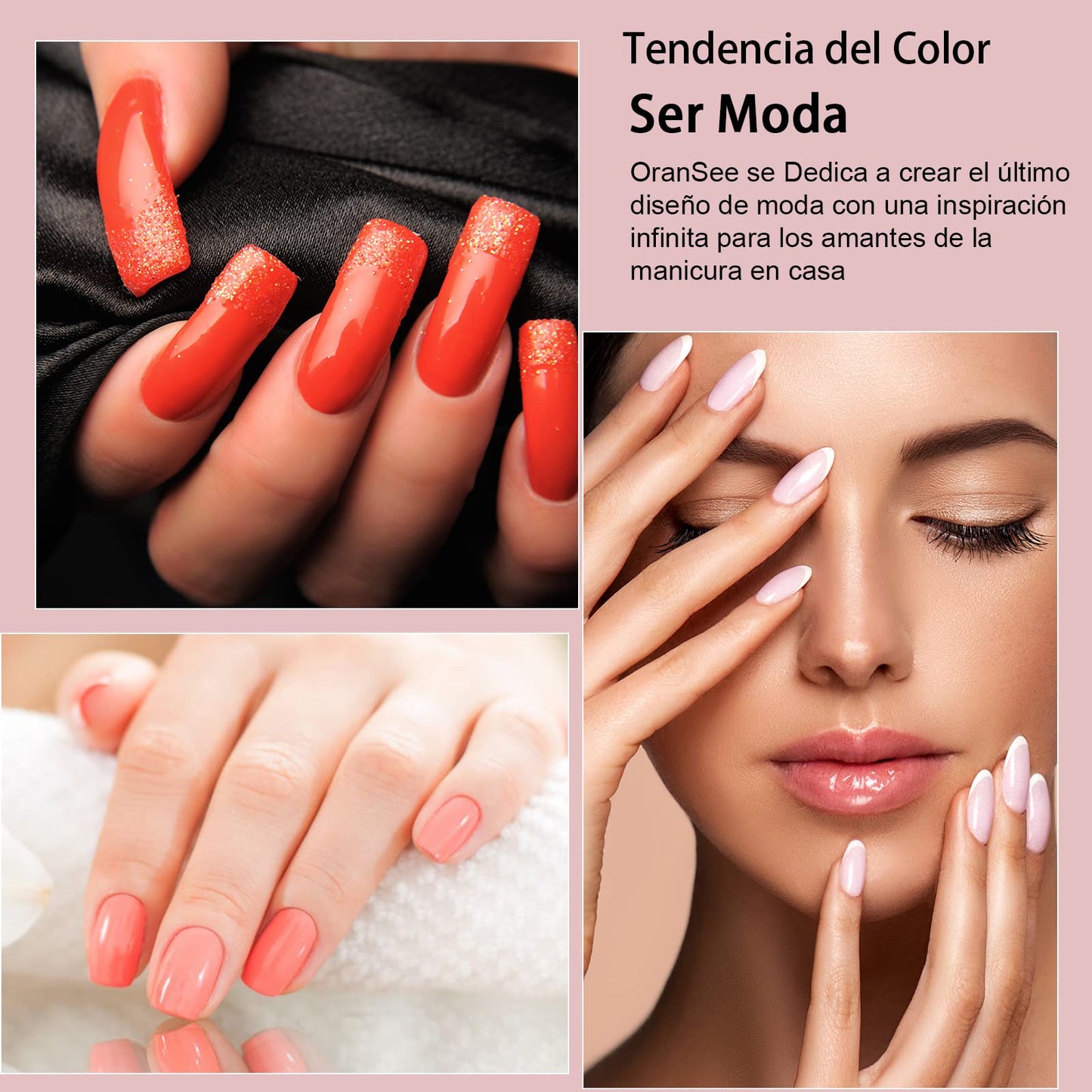 Kit de Uñas en Gel OranSee de 24 Piezas con Lámpara UV/LED de 54W