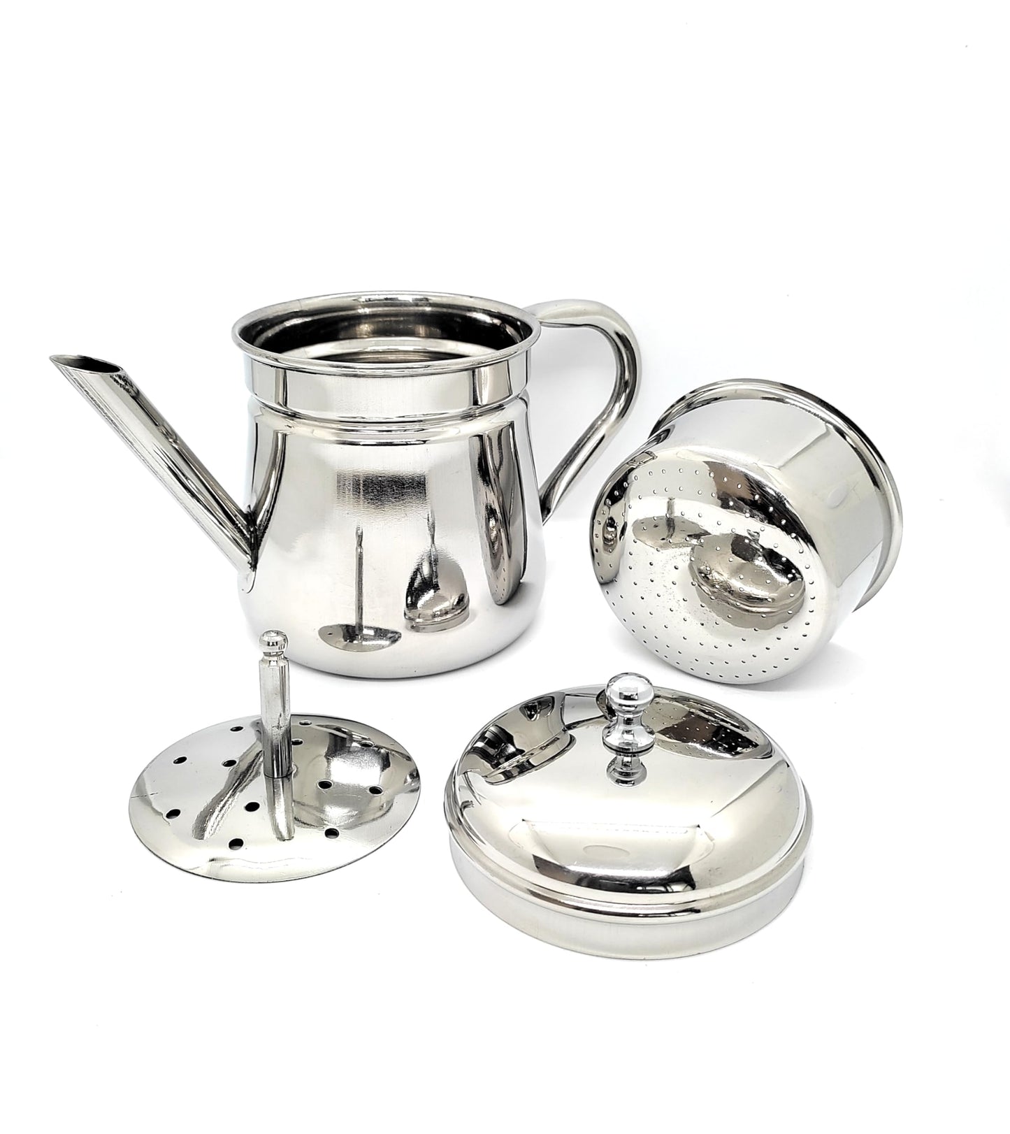 KERAM - Cafetera Percoladora, 10.8 fl oz (300 ml), capacidad de 4-6 tazas, acero inoxidable, cafetera portátil para acampar no eléctrica