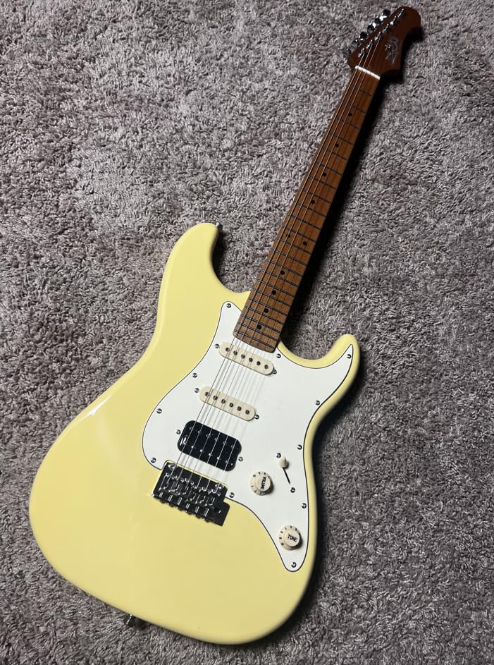 Jet Guitars JS400 VYW Strat Guitarra, pastillas HSS Alnico, cuerpo de madera de tilo maciza, cuello de arce tostado, trémolo de 2 puntos