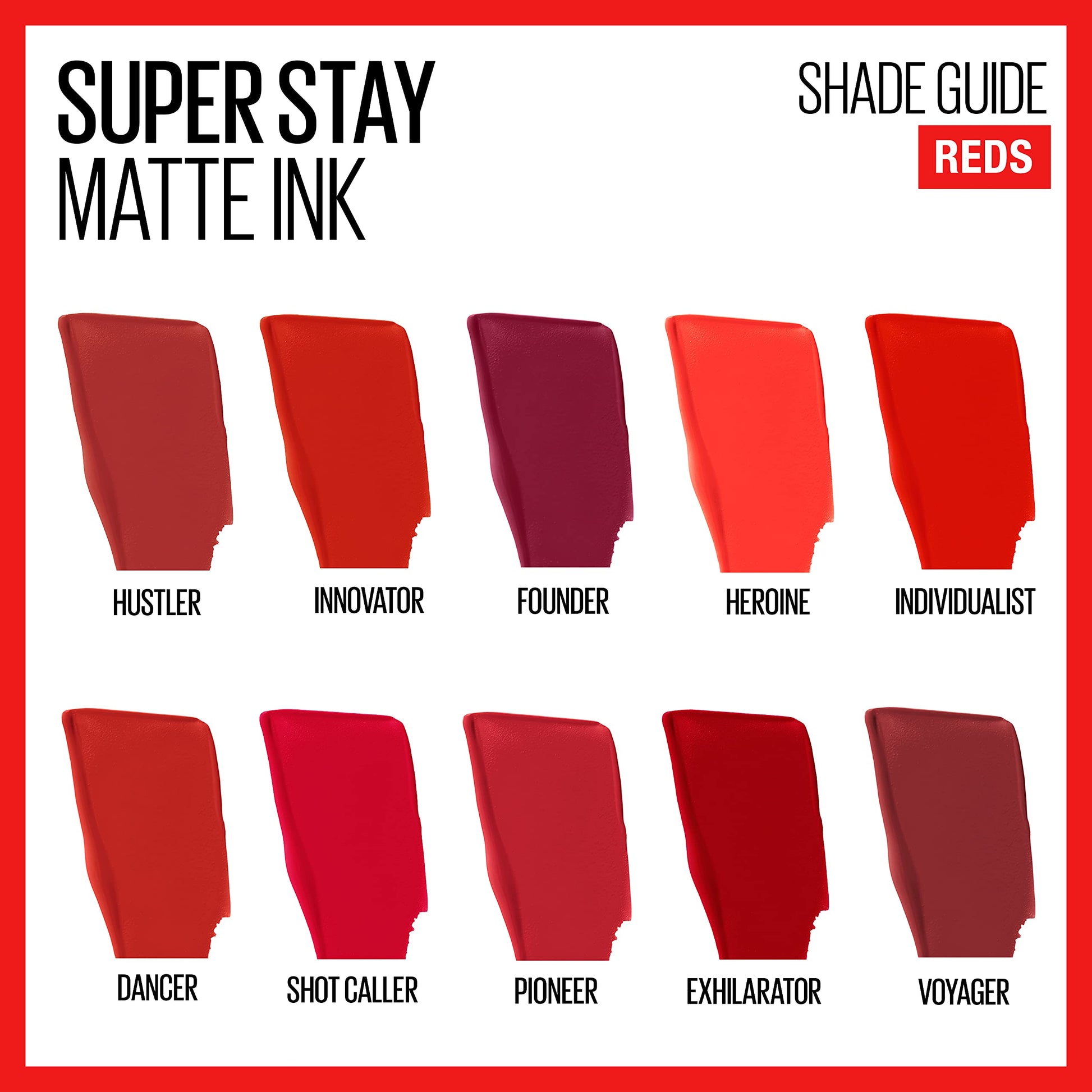 Labial líquido brillante Maybelline Super Stay Vinyl Ink Red Hot + Labial Liquido Matte, Larga Duracion, Superstay Matte Ink 20 Pioneer, 5 g