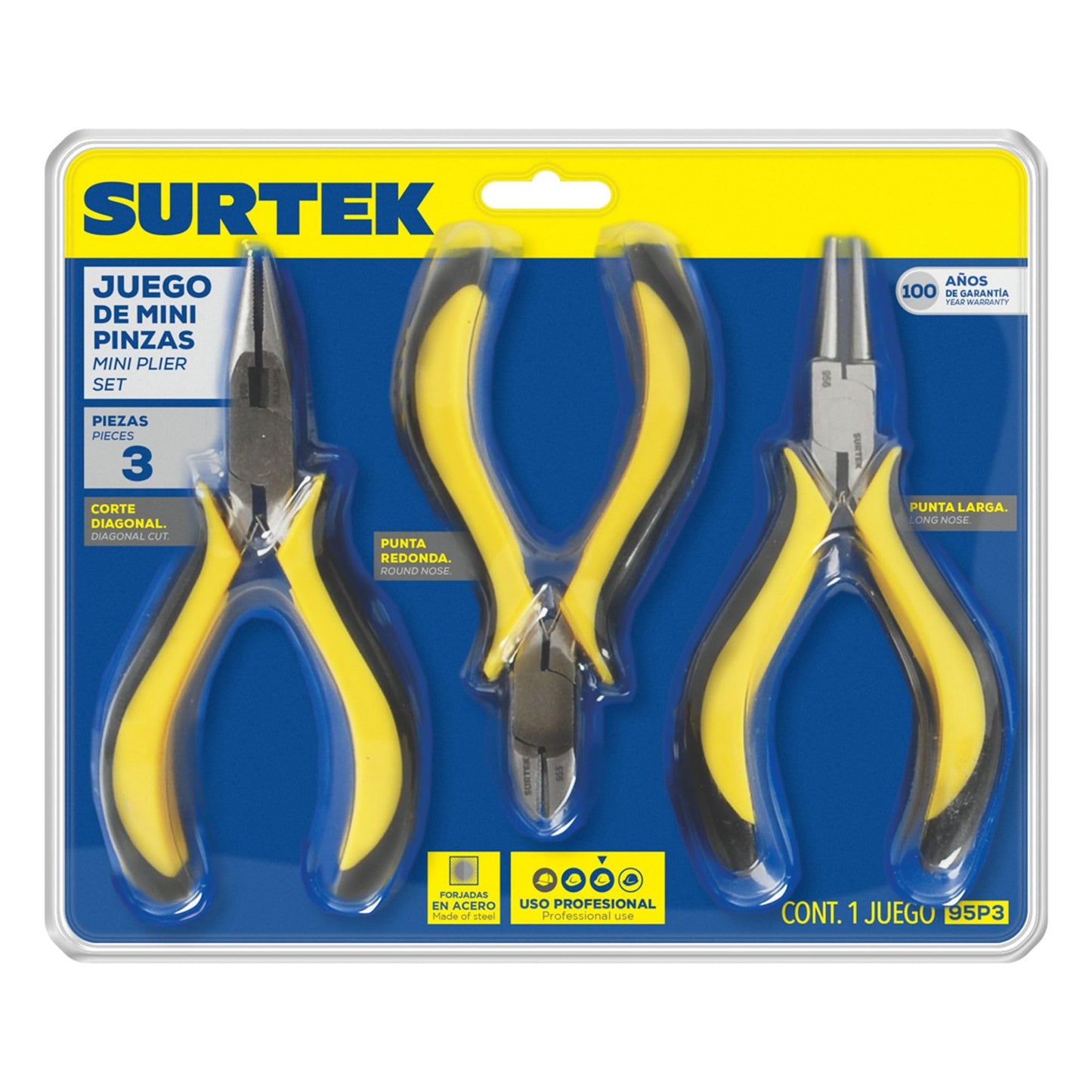 Juego de Mini Pinzas Surtek 95P3 4 Pulgadas