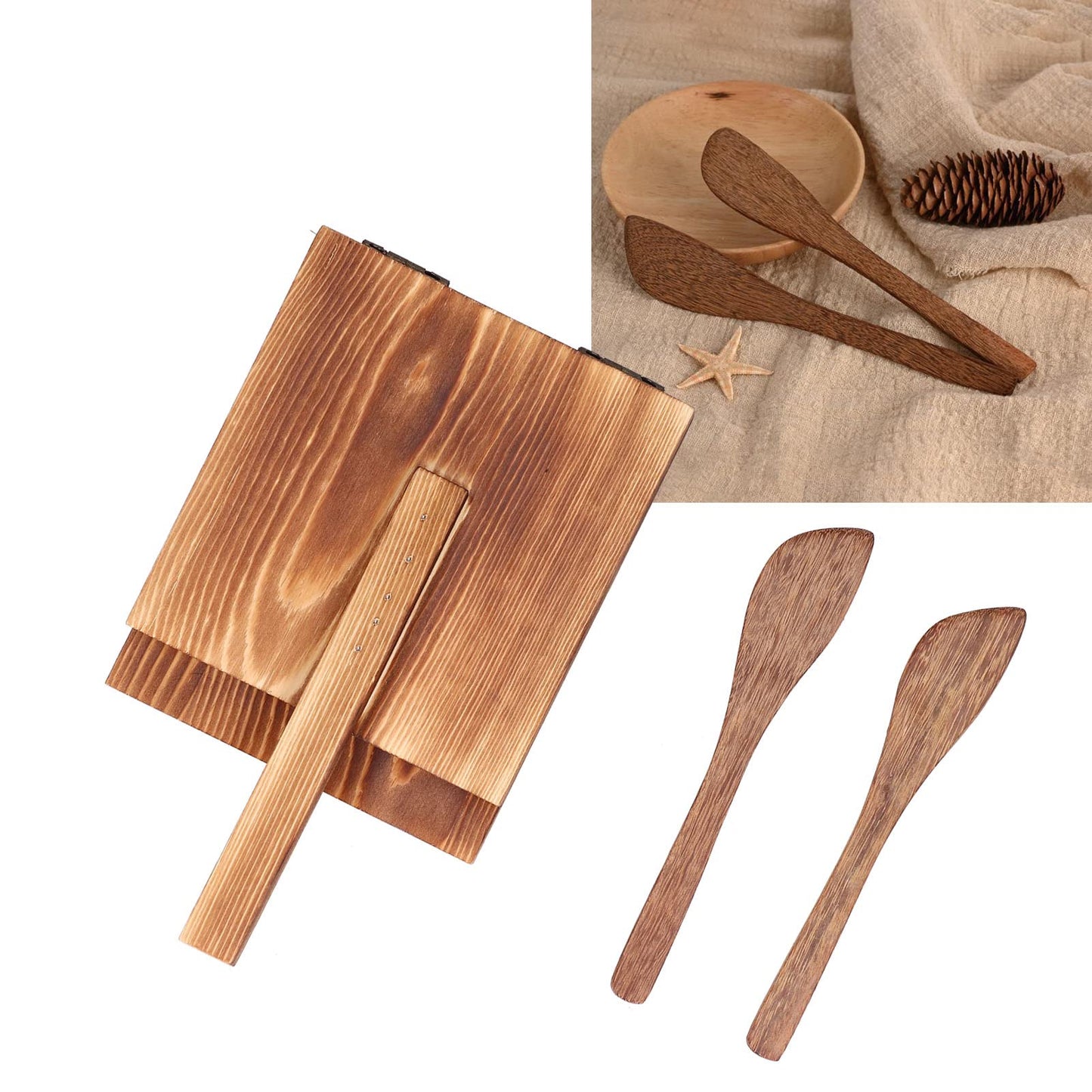 Prensa de Tortillas de Madera Log Wood para el Hogar