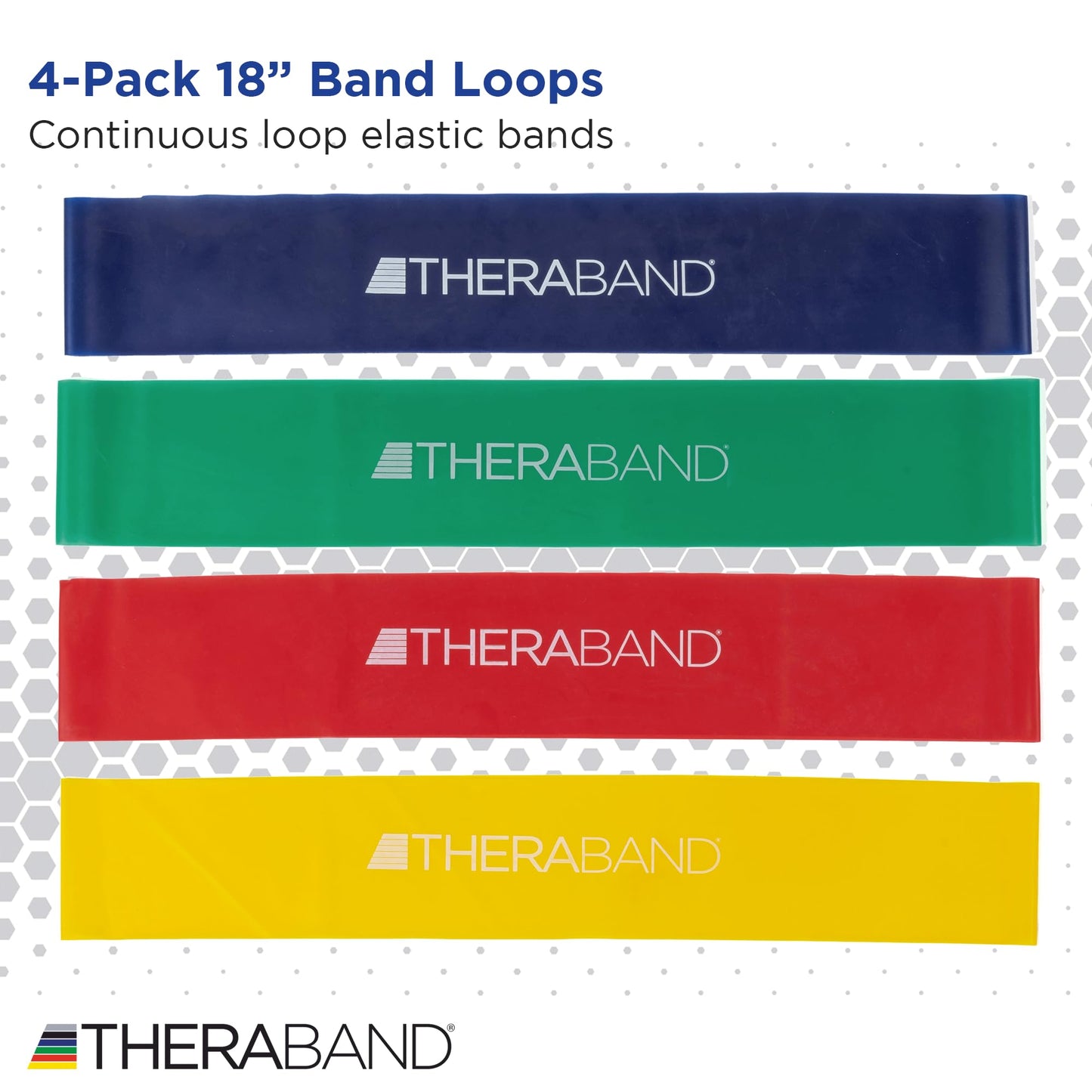 Juego de Bandas de Resistencia THERABAND Multicolor para Ejercicios de Piernas y Glúteos