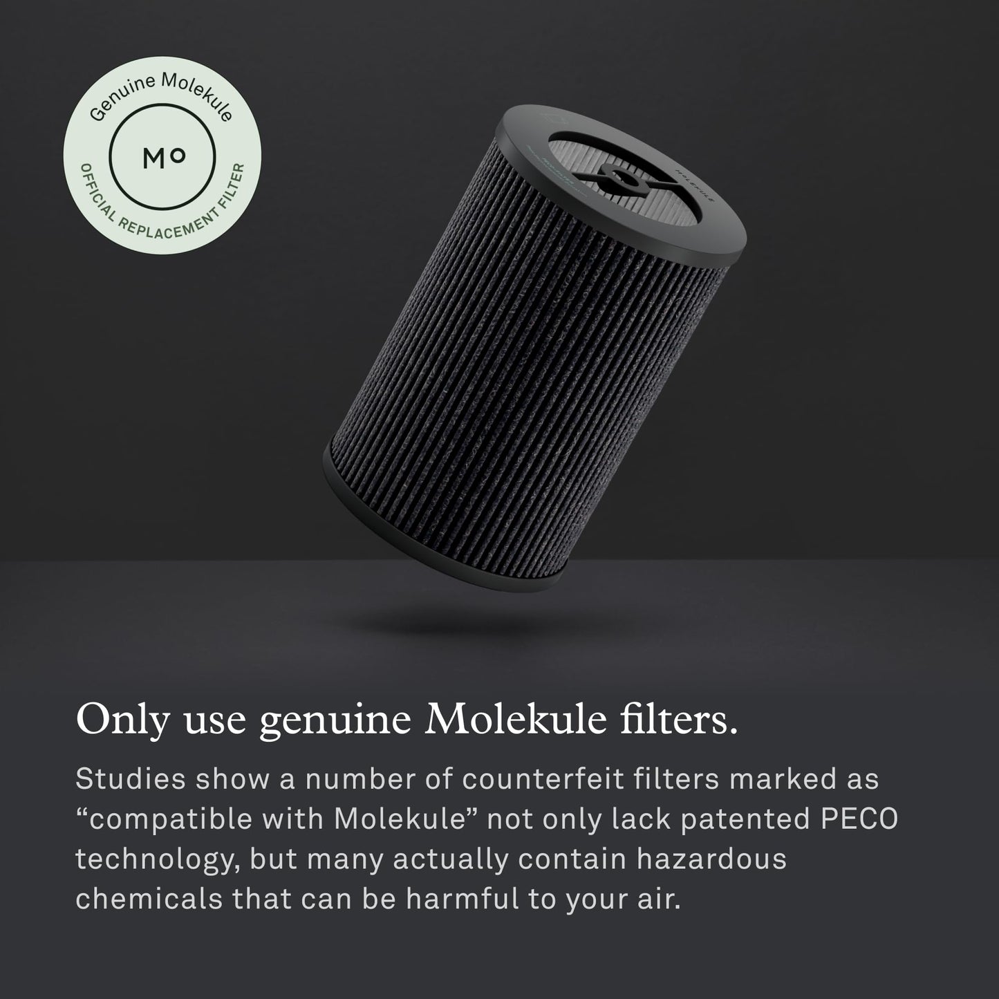 Molekule - Filtro PECO con carbón activado para purificador Air Pro, auténtico filtro de aire de alta eficiencia Molekule para purificación de revestimiento múltiple - Ayuda a quitar alérgenos y