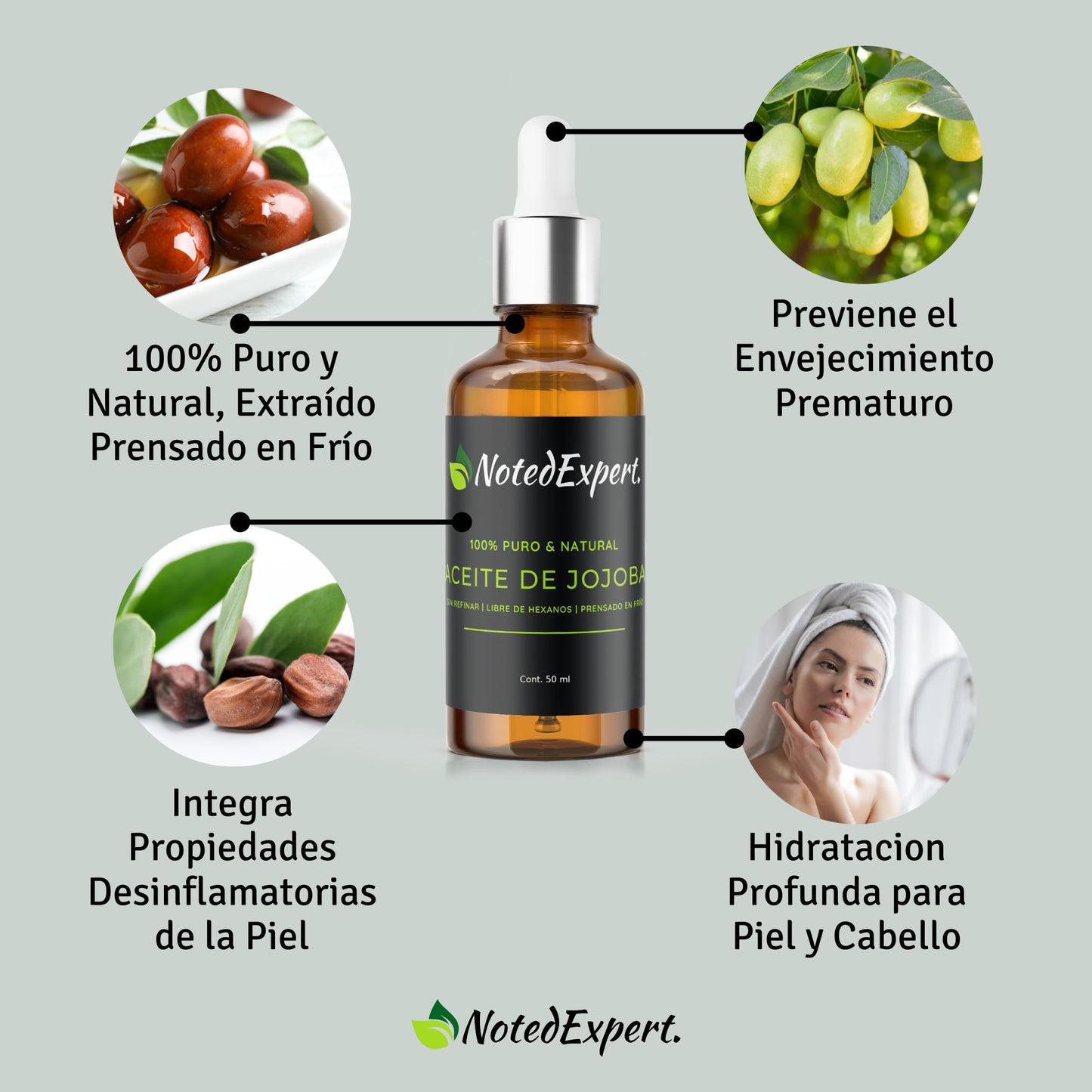Aceite Orgánico de Jojoba Premium - Hidratación Natural para Piel y Cabello